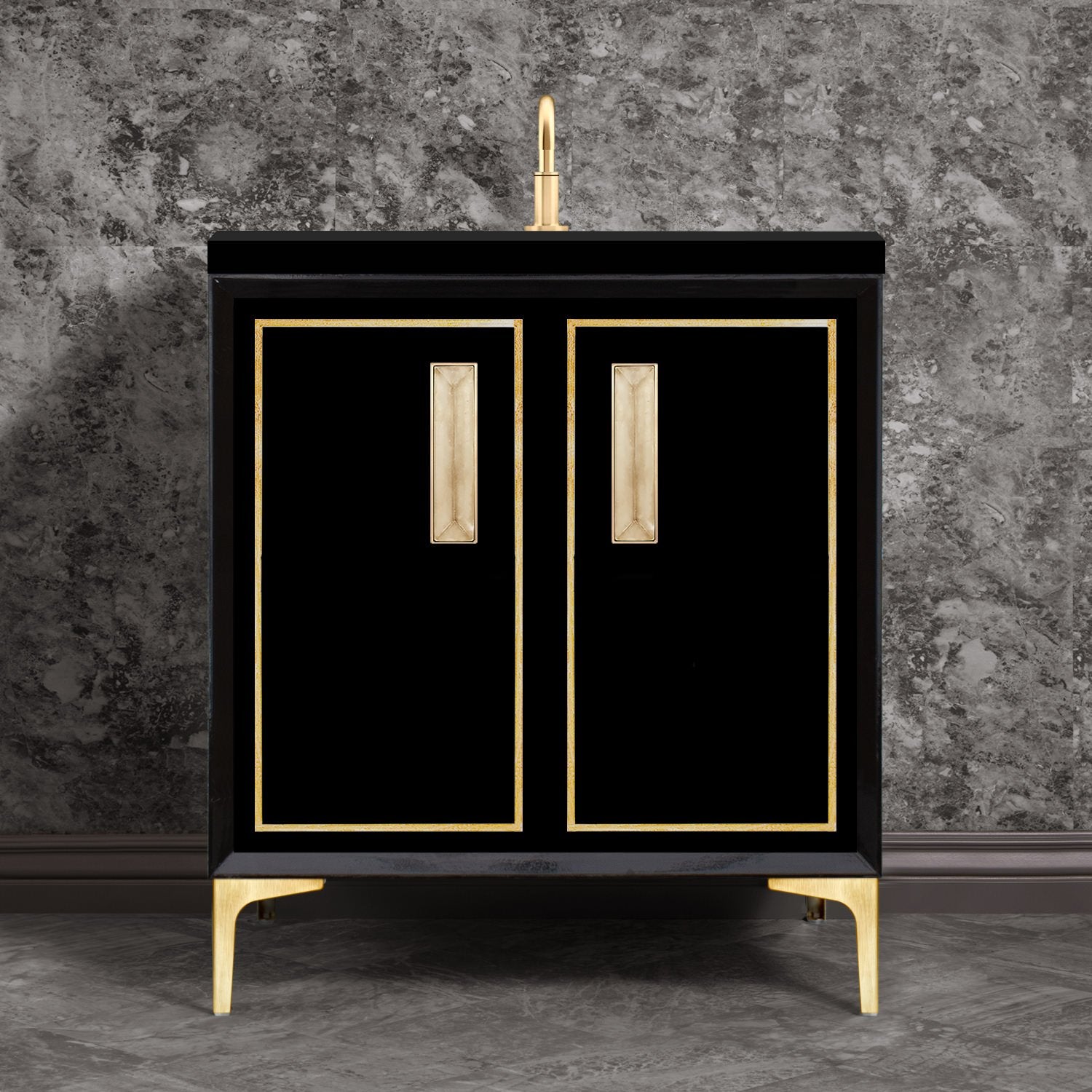 Linkasink Linea with 8" Artisan Glass Prism Hardware Vanity