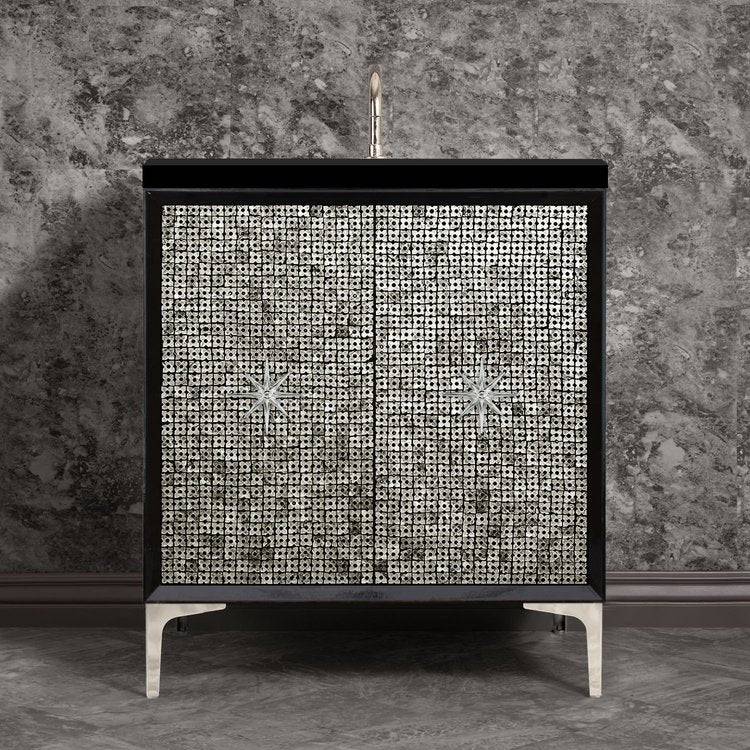 polished nickel vanity
