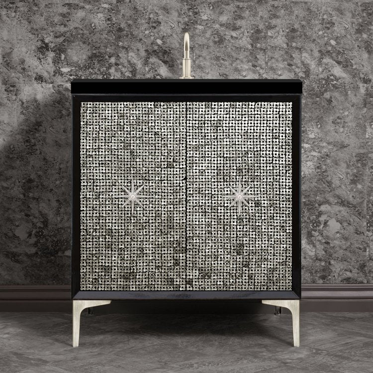 satin nickel vanity