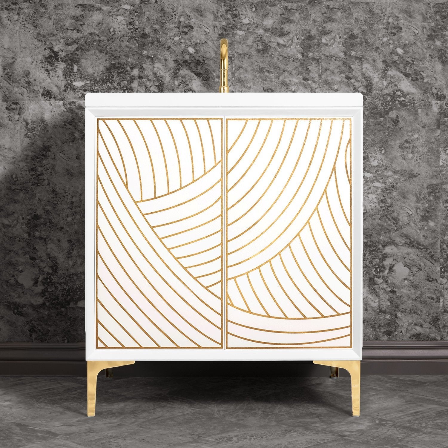Linkasink Lateen Vanity with Hand Applied Metal Leaf