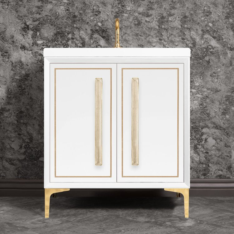 Linkasink Linea with 18" Eglomise Artisan Glass Prism Hardware Vanity
