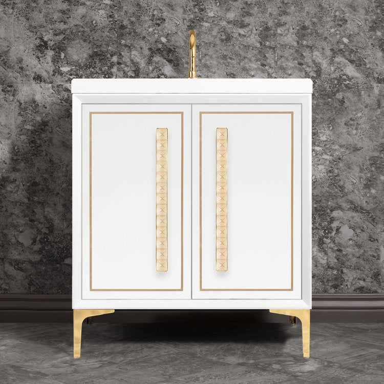 Linkasink Linea with 18" Eglomise Artisan Glass Pyramid Hardware Vanity