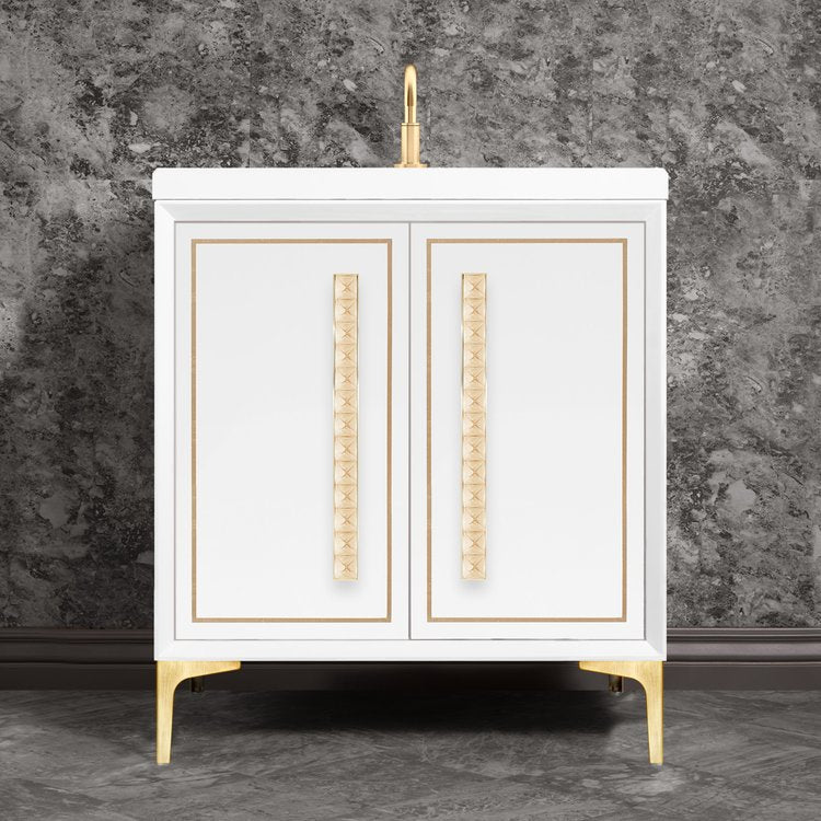 Linkasink Linea with 18" Eglomise Artisan Glass Pyramid Hardware Vanity