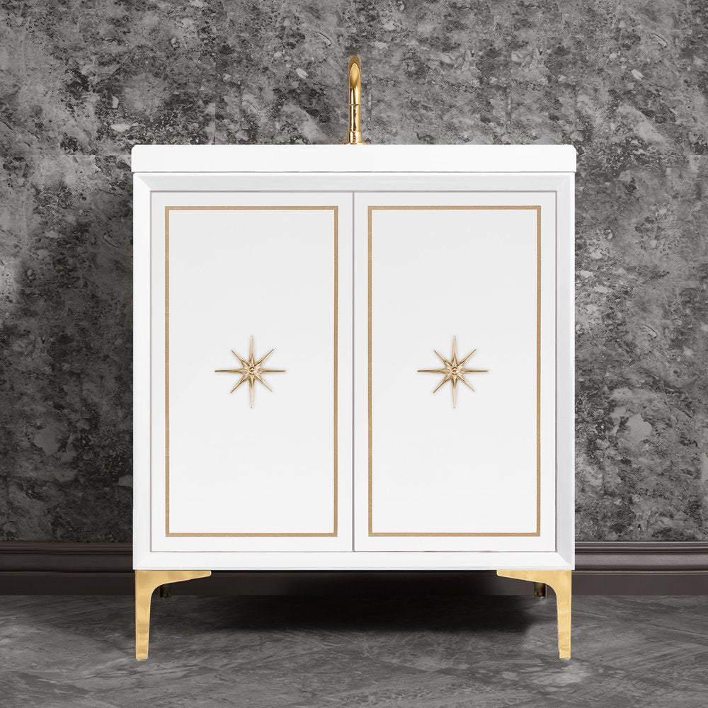 polished brass vanity