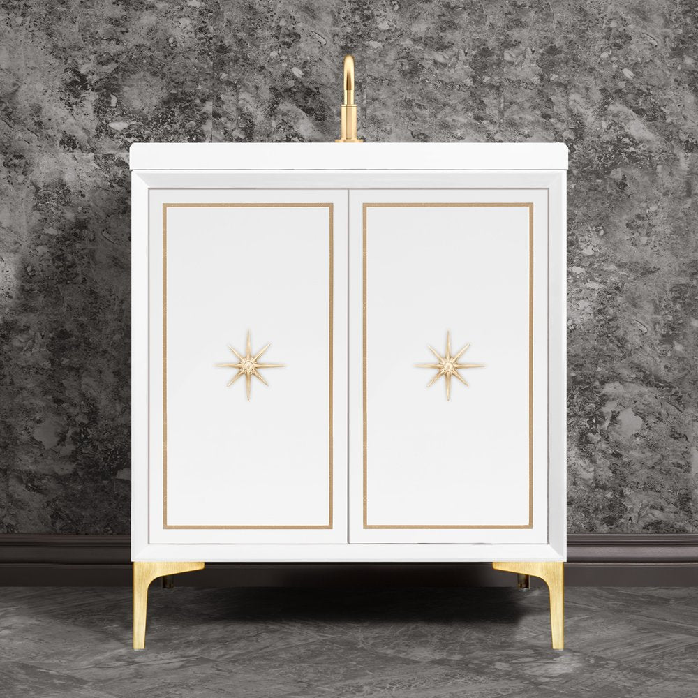 satin brass vanity