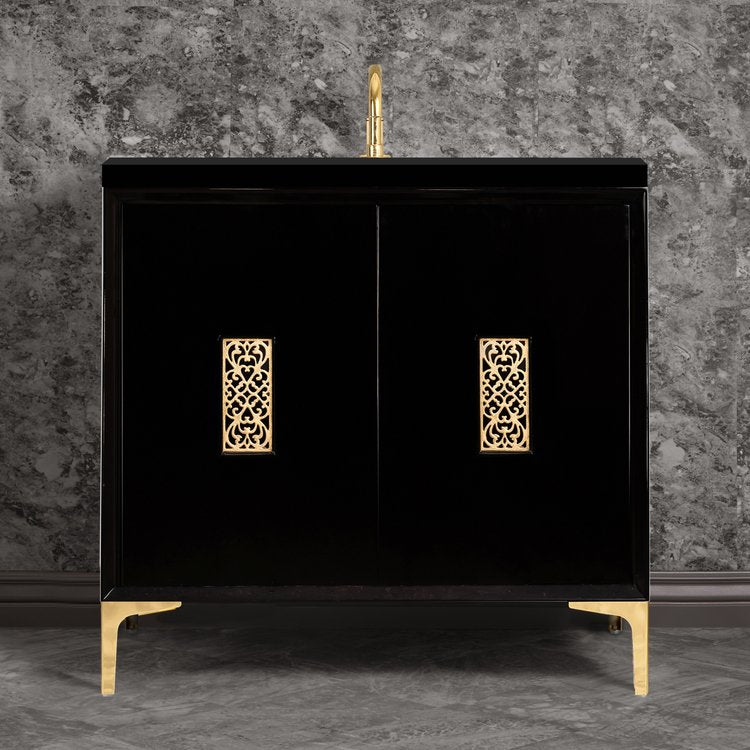 polished brass vanity