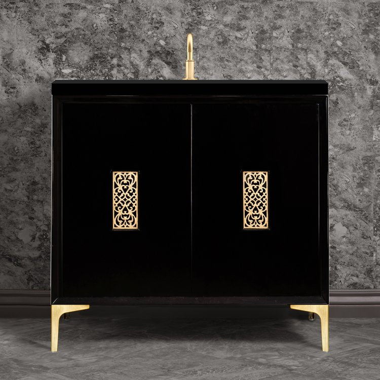 satin brass vanity