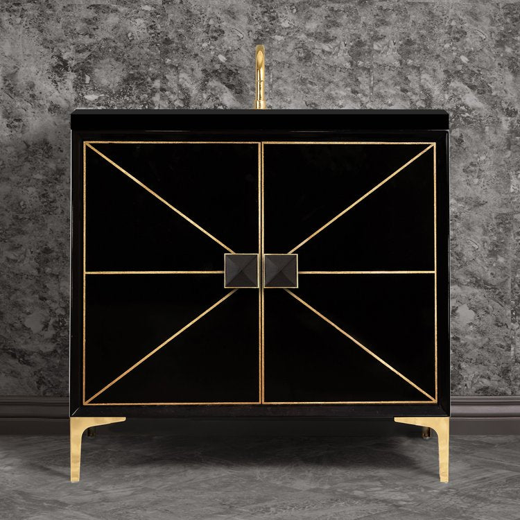 polished brass vanity