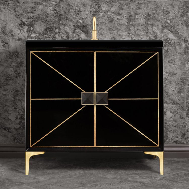 satin brass vanity