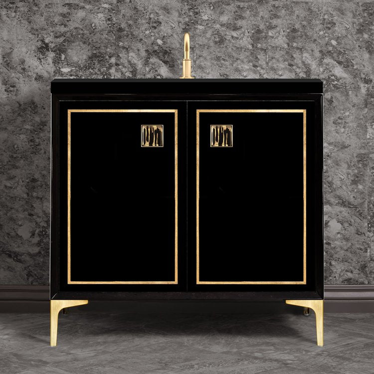 satin brass vanity