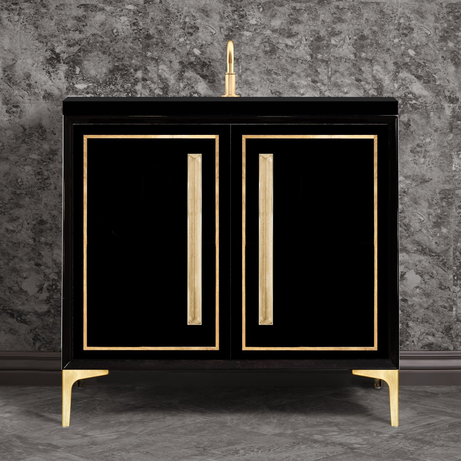 Linkasink Linea with 18" Artisan Glass Prism Hardware Vanity