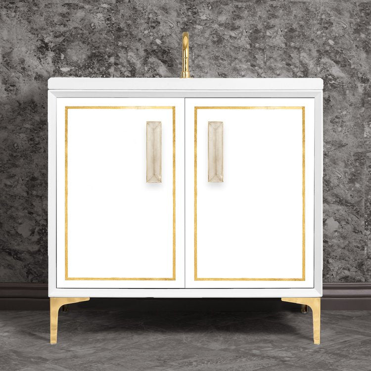 Linkasink Linea with 8" Eglomise Artisan Glass Prism Hardware Vanity