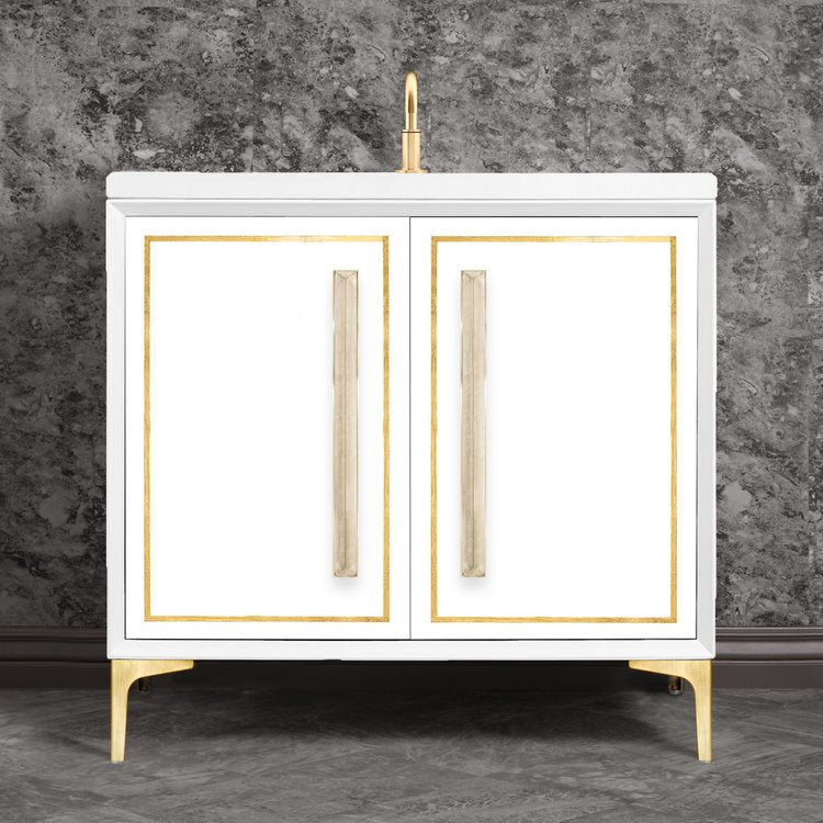 Linkasink Linea with 18" Eglomise Artisan Glass Prism Hardware Vanity