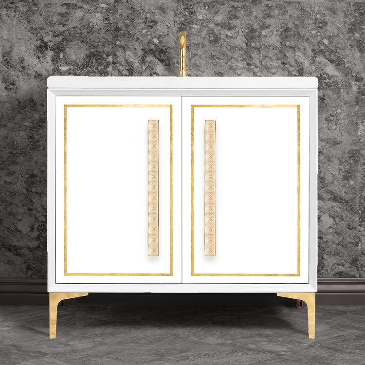 Linkasink Linea with 18" Eglomise Artisan Glass Pyramid Hardware Vanity
