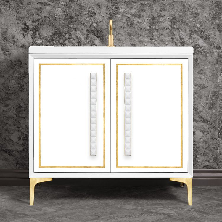 Linkasink Linea with 18" White Prism Artisan Glass Pyramid Hardware Vanity