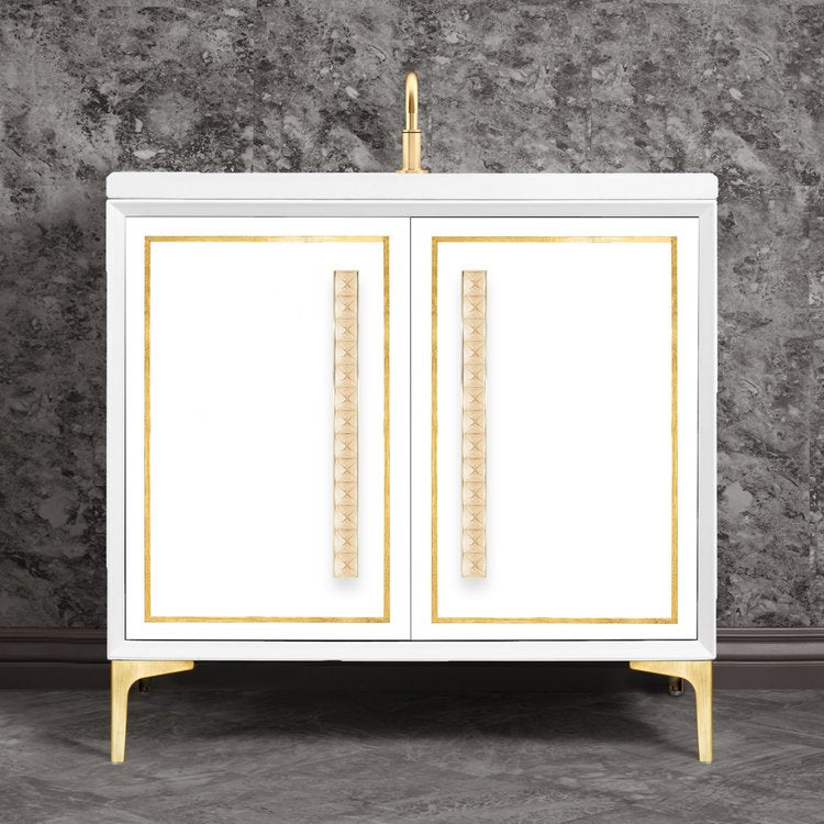 Linkasink Linea with 18" Eglomise Artisan Glass Pyramid Hardware Vanity
