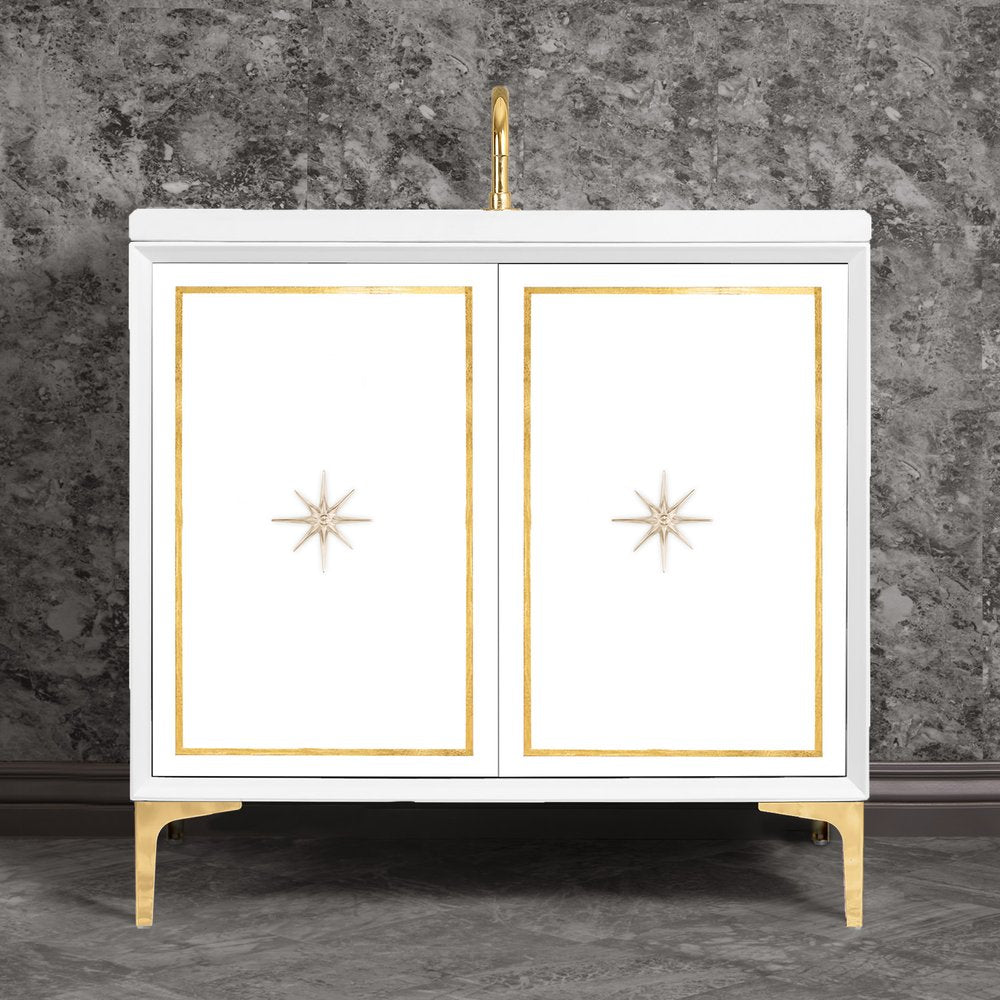 polished brass vanity
