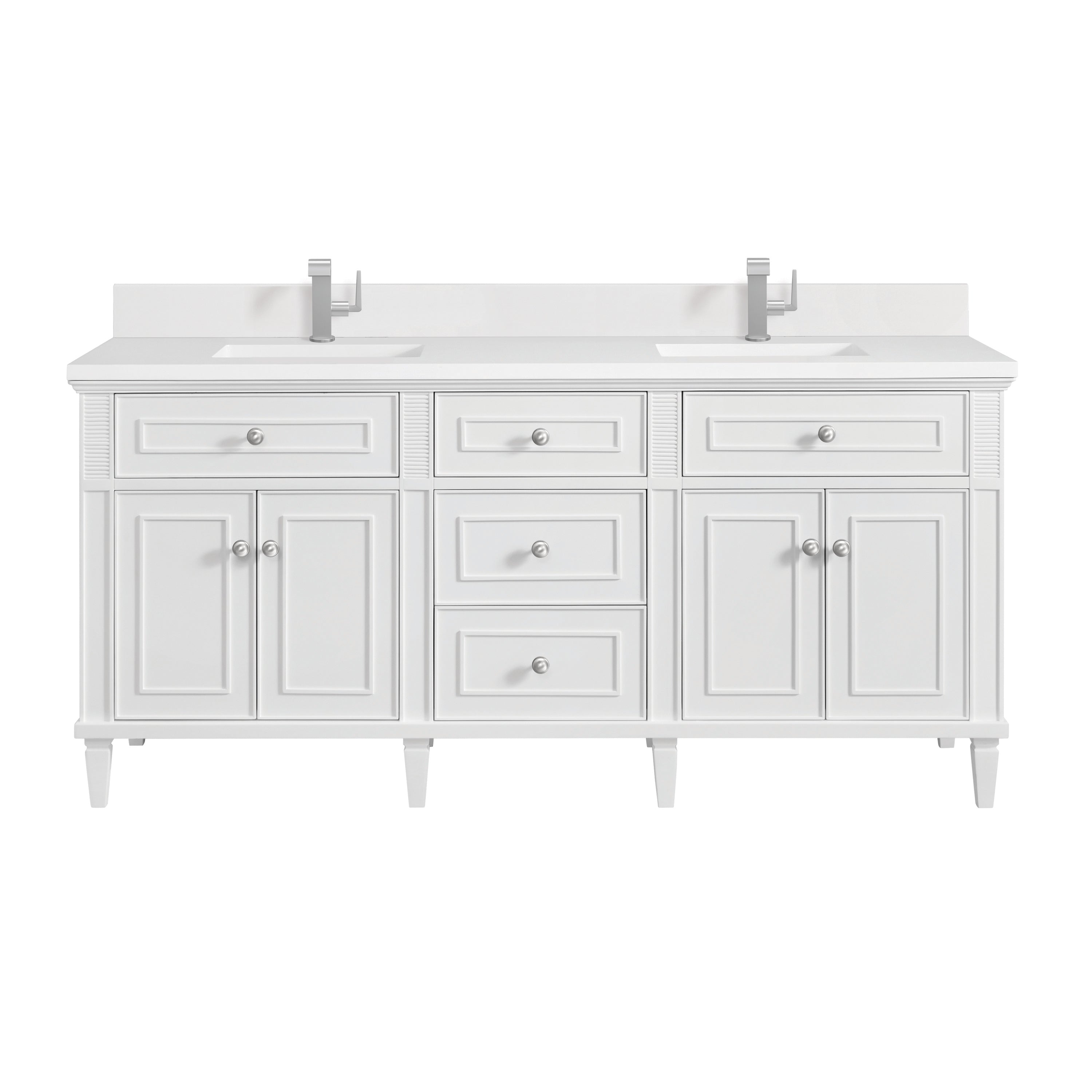 James Martin Vanities Lorelai 72" Double Vanity - Bright White