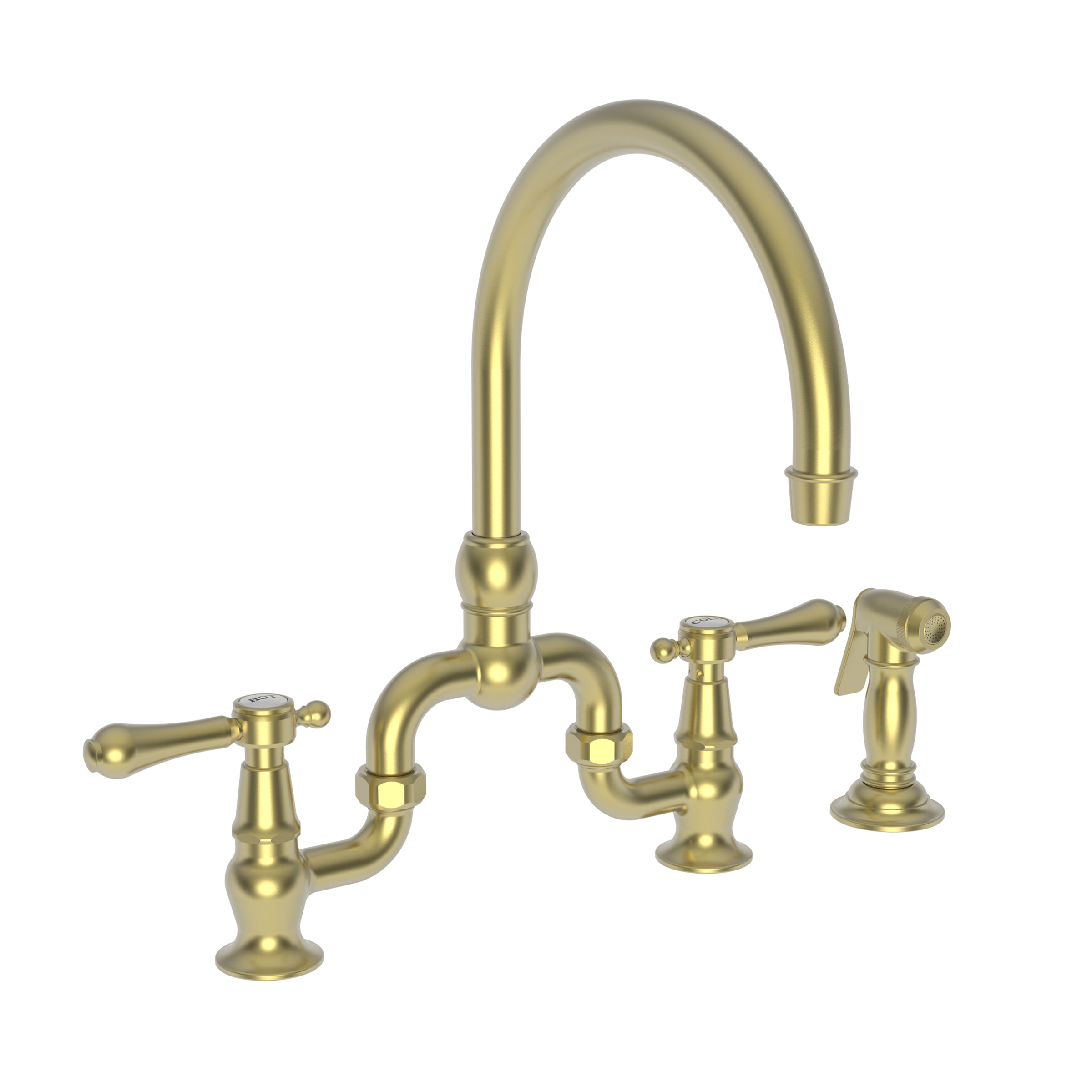 Newport Brass Chesterfield Kitchen Bridge Faucet with Side Spray