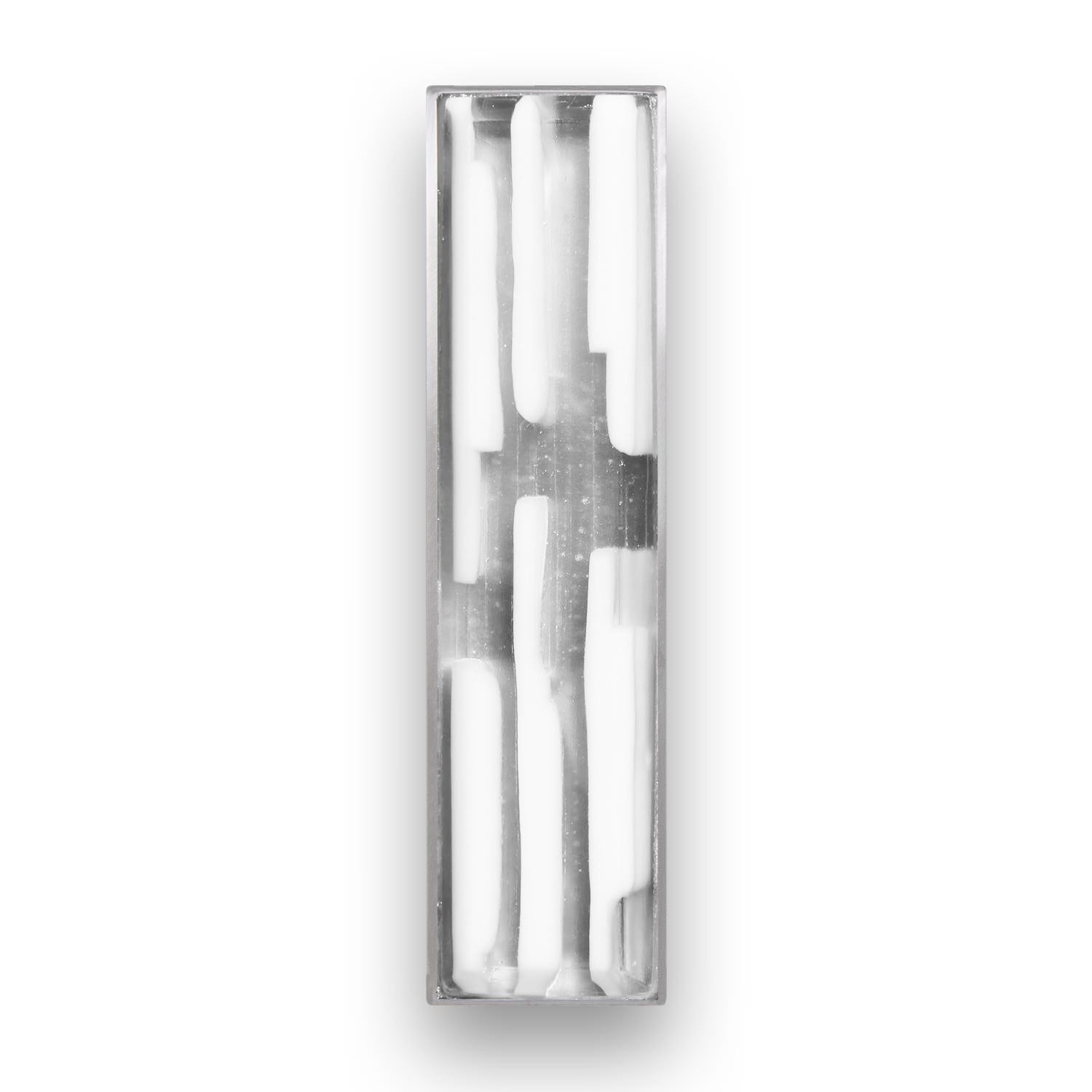 Linkasink 8" Artisan Glass Prism Hardware with White Tiger Glass
