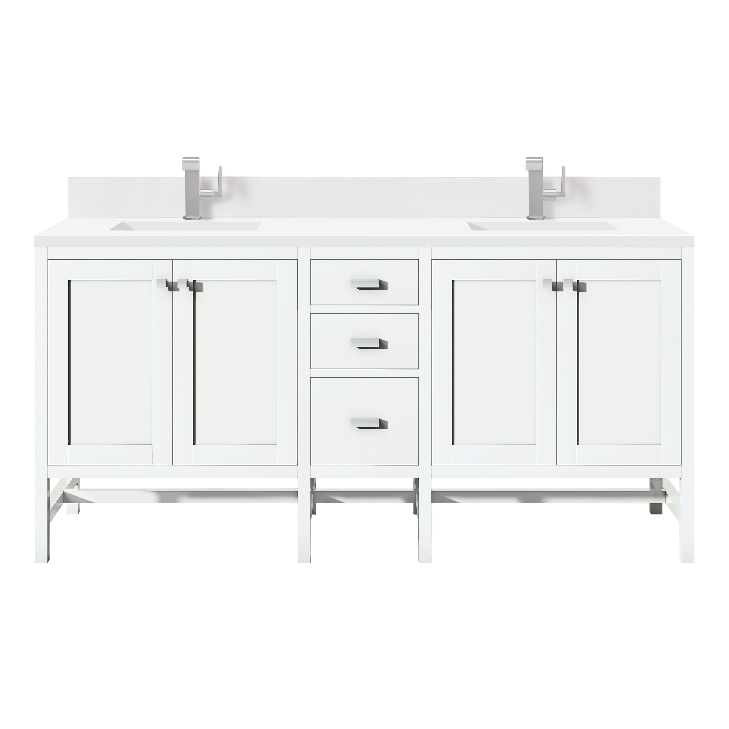 James Martin Vanities Addison 72" Double Vanity - Glossy White