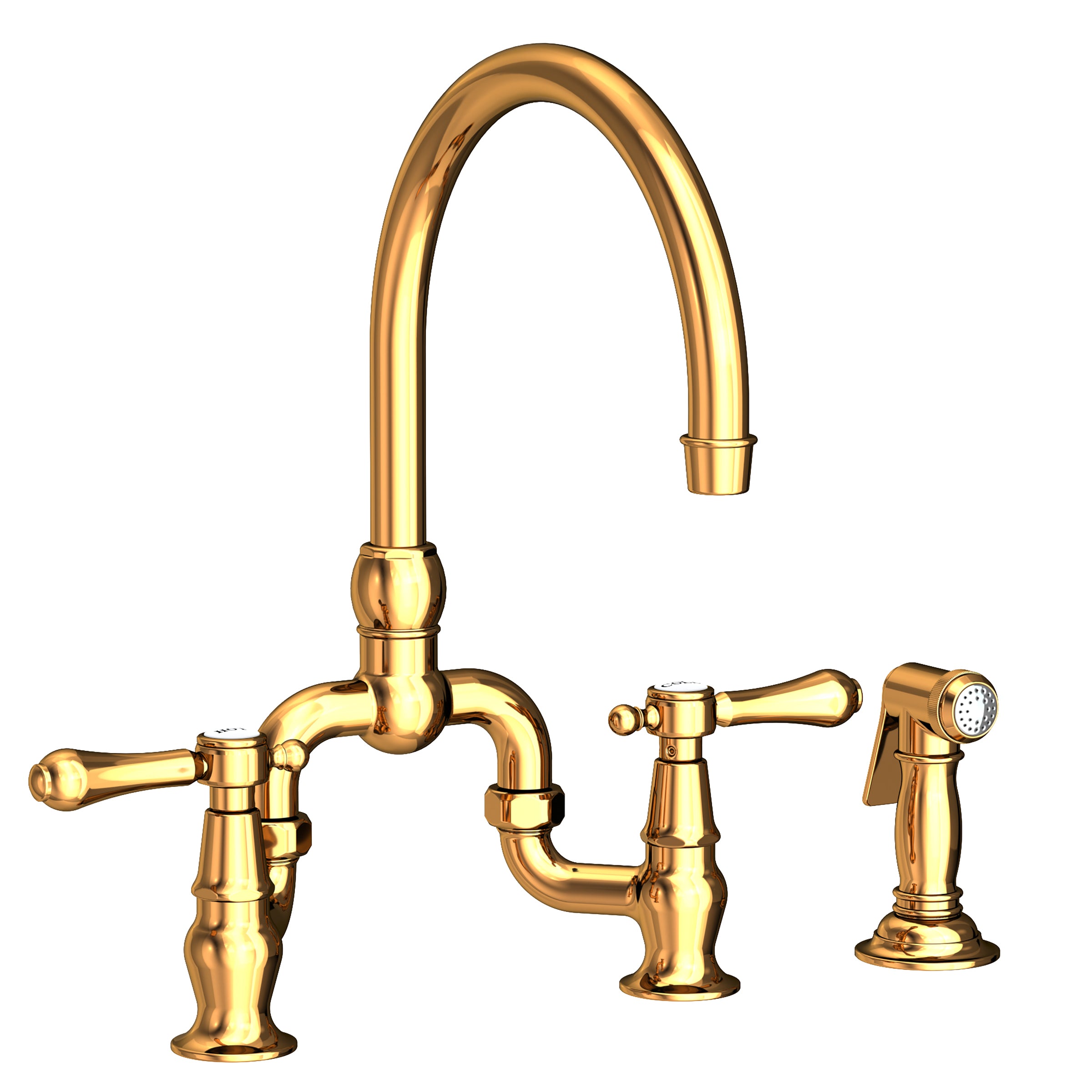 Newport Brass Chesterfield Kitchen Bridge Faucet with Side Spray
