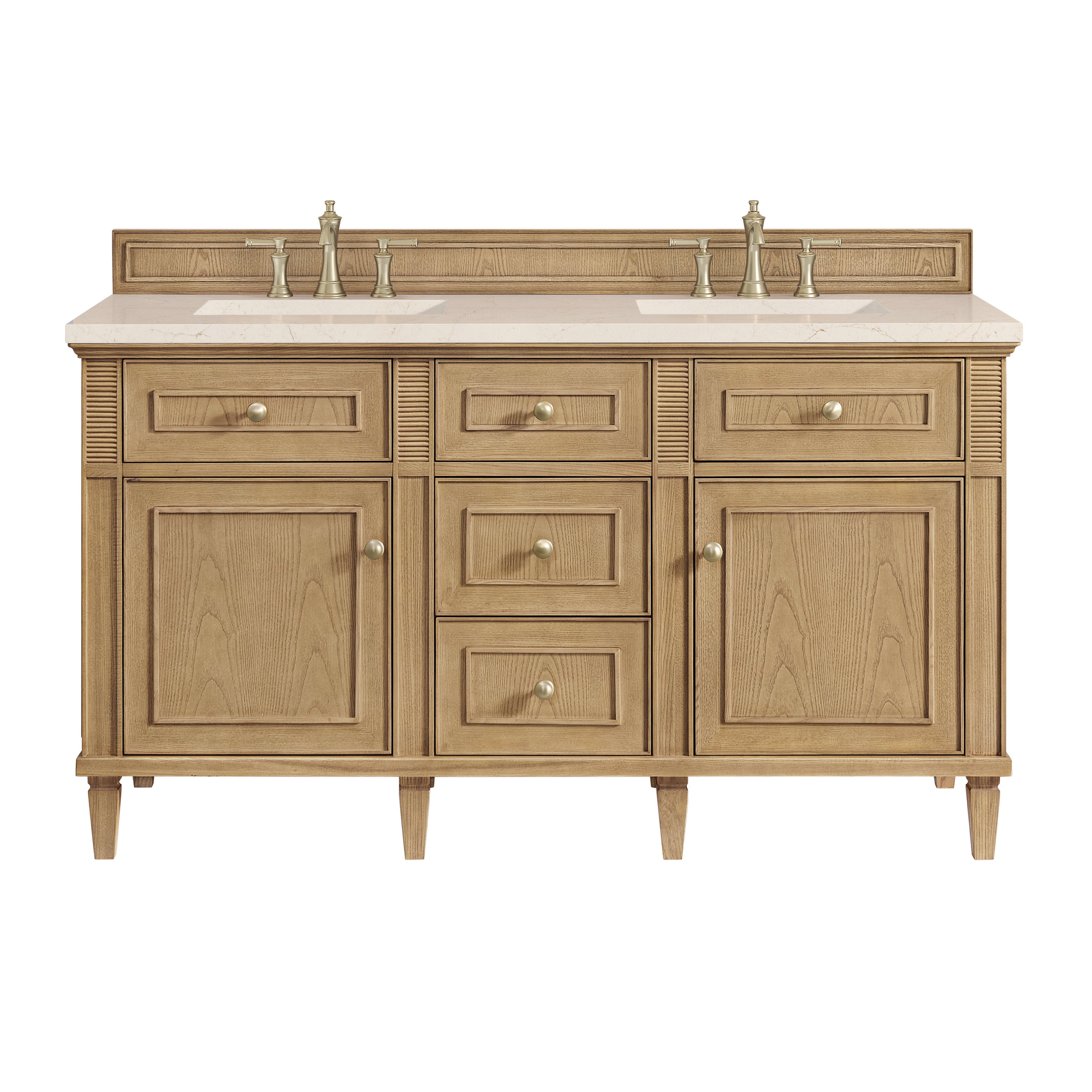 James Martin Vanities Lorelai 60" Double Vanity - Light Natural Oak