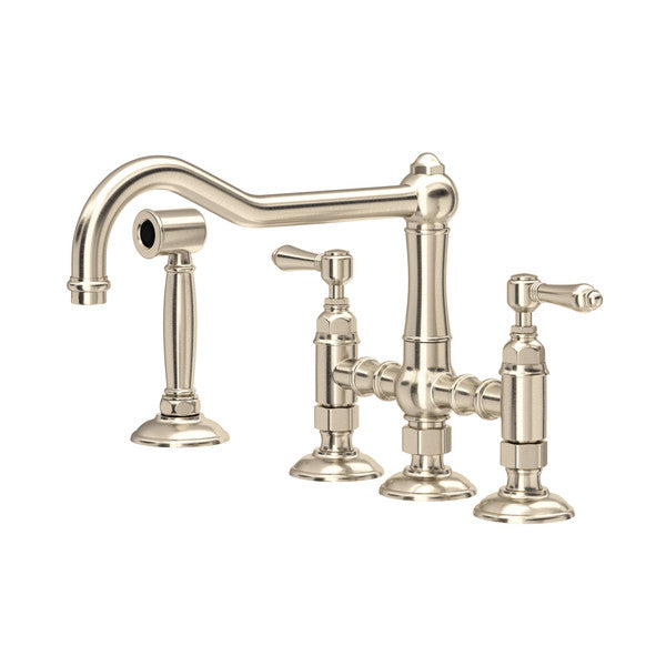 Rohl Acqui Bridge Kitchen Faucet with Side Spray