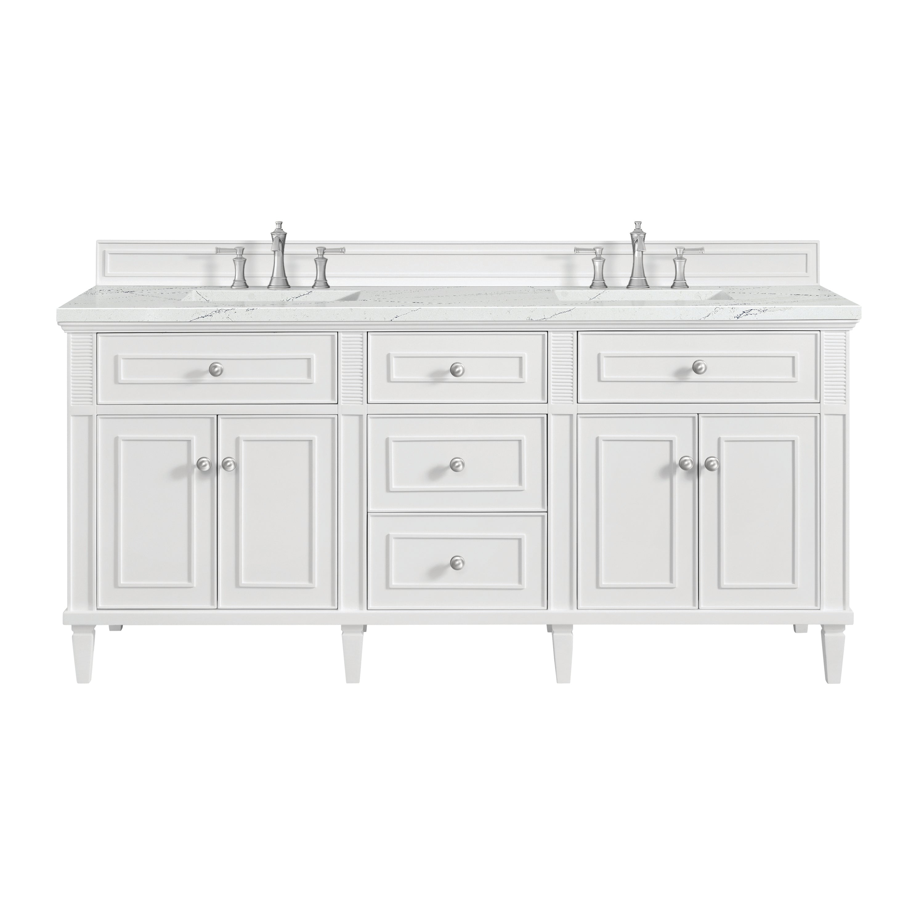 James Martin Vanities Lorelai 72" Double Vanity - Bright White