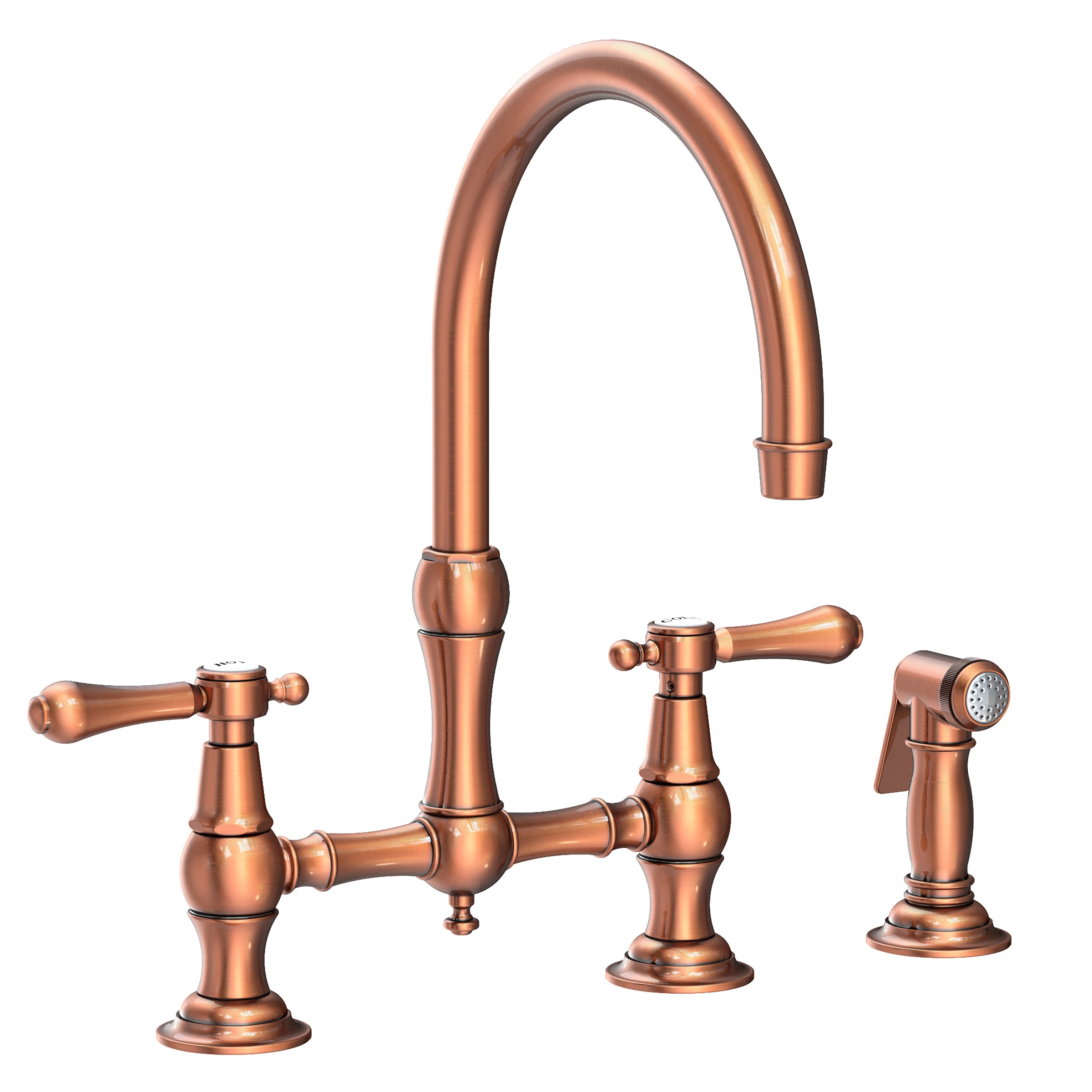 Newport Brass Chesterfield Kitchen Bridge Faucet with Side Spray