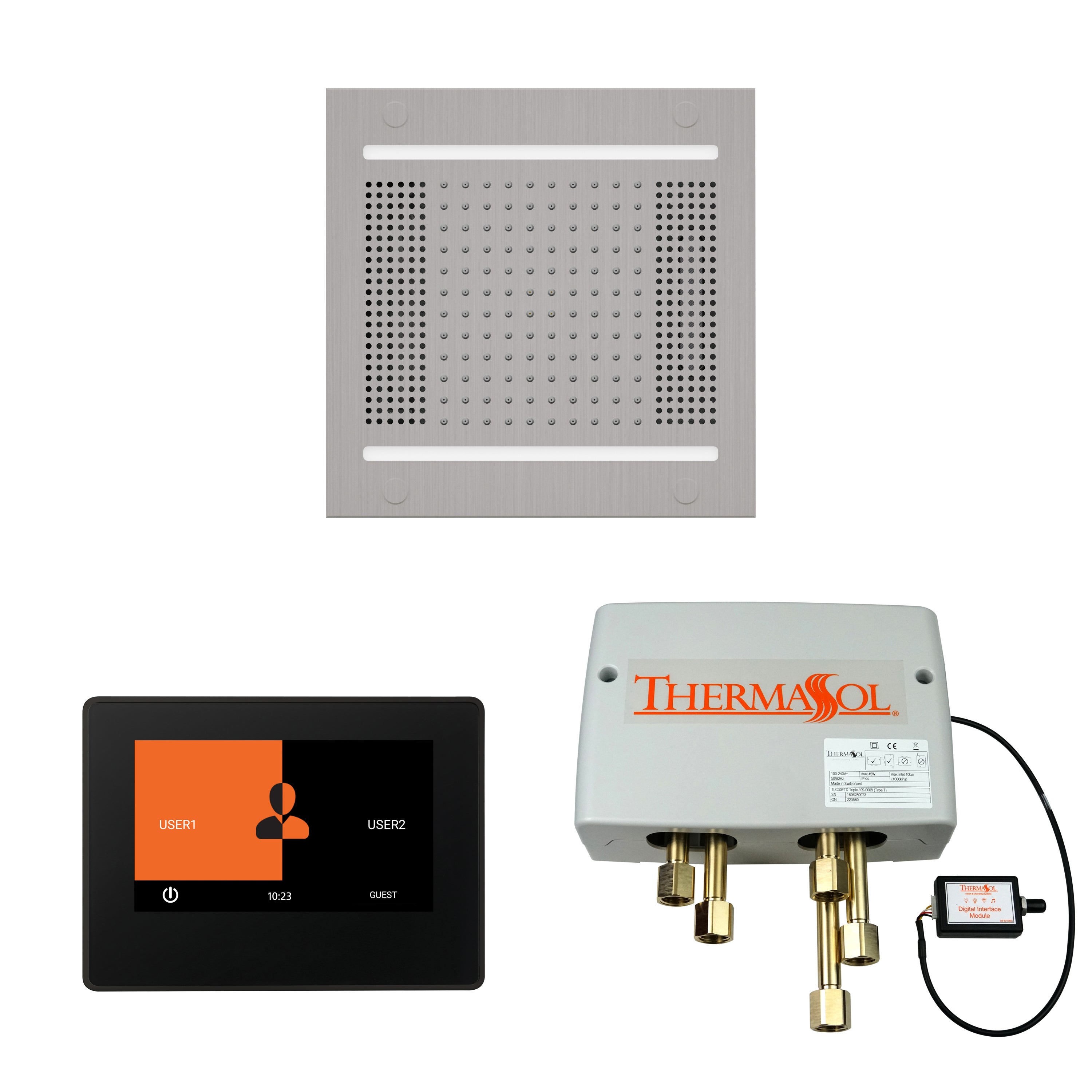 Thermasol The Wellness Hydrovive14 Shower Package with 7" ThermaTouch Square