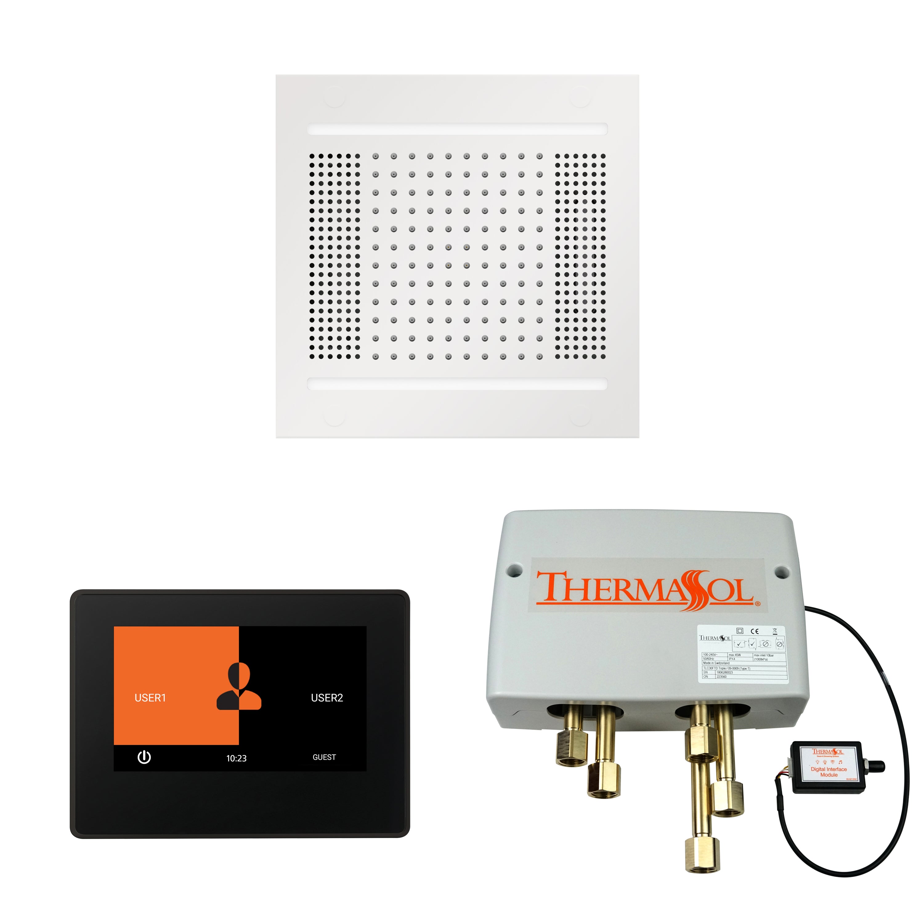 Thermasol The Wellness Hydrovive14 Shower Package with 7" ThermaTouch Square