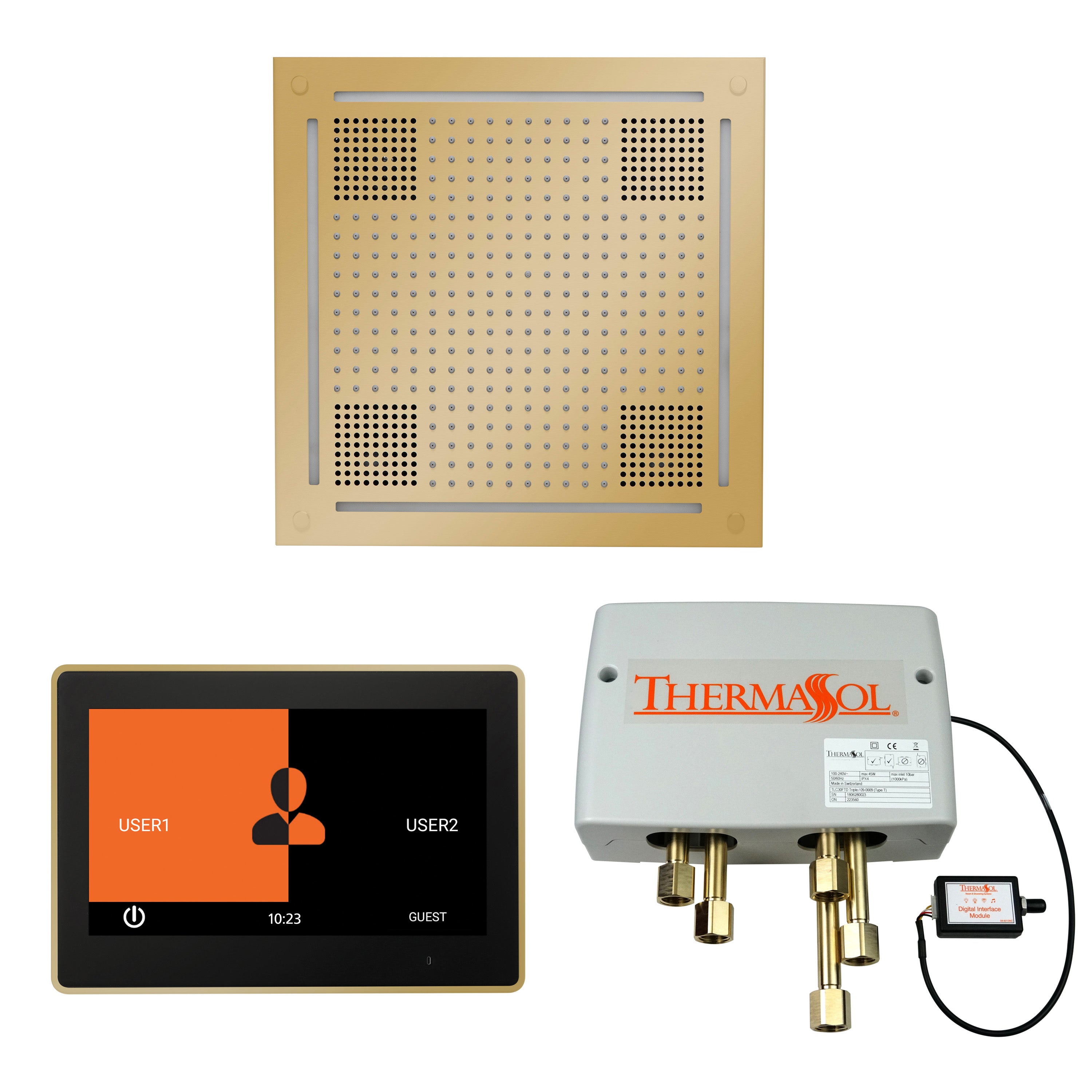 Thermasol The Wellness Hydrovive Shower Package with 10" ThermaTouch Square