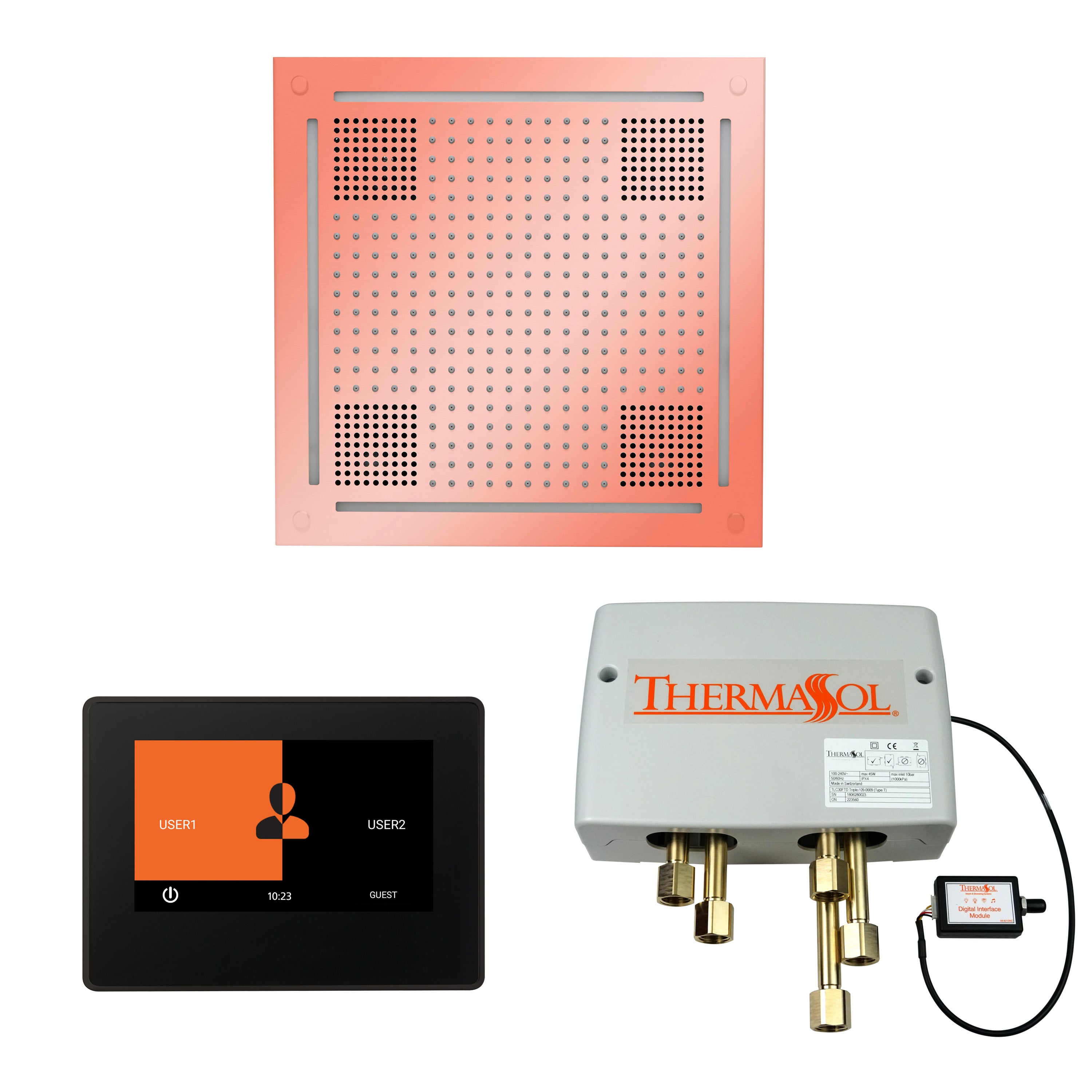Thermasol The Wellness Hydrovive Shower Package with 7" ThermaTouch Square