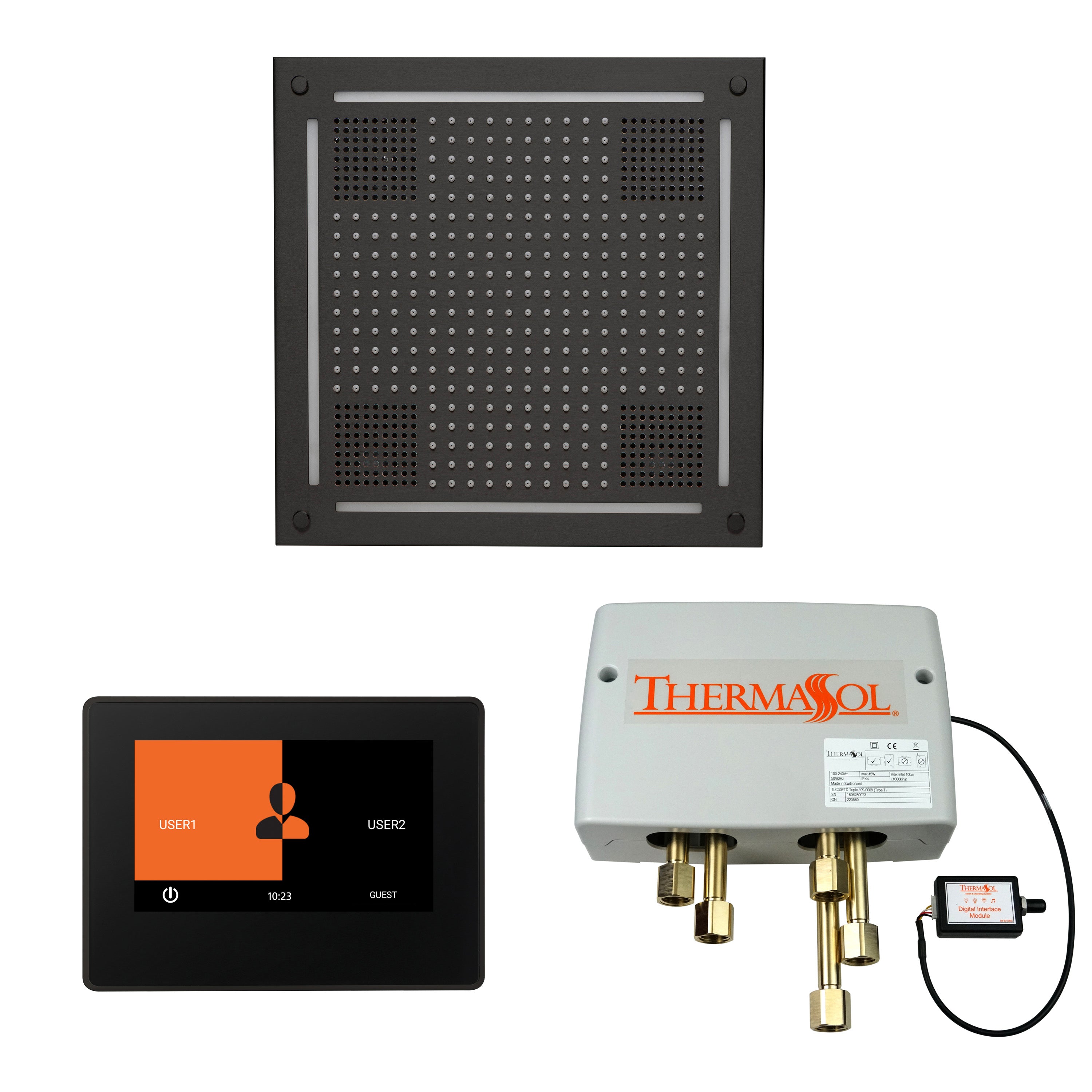 Thermasol The Wellness Hydrovive Shower Package with 7" ThermaTouch Square