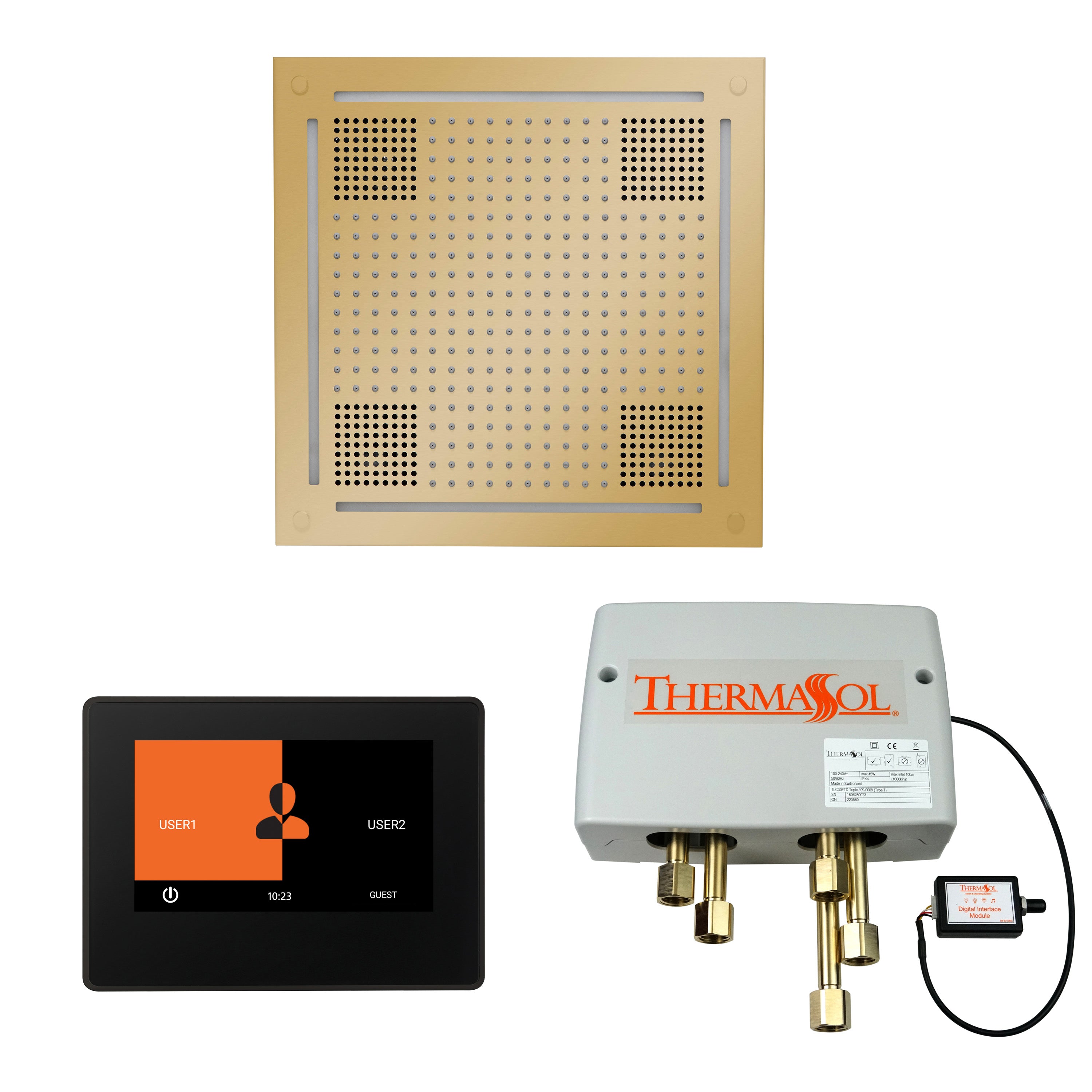 Thermasol The Wellness Hydrovive Shower Package with 7" ThermaTouch Square