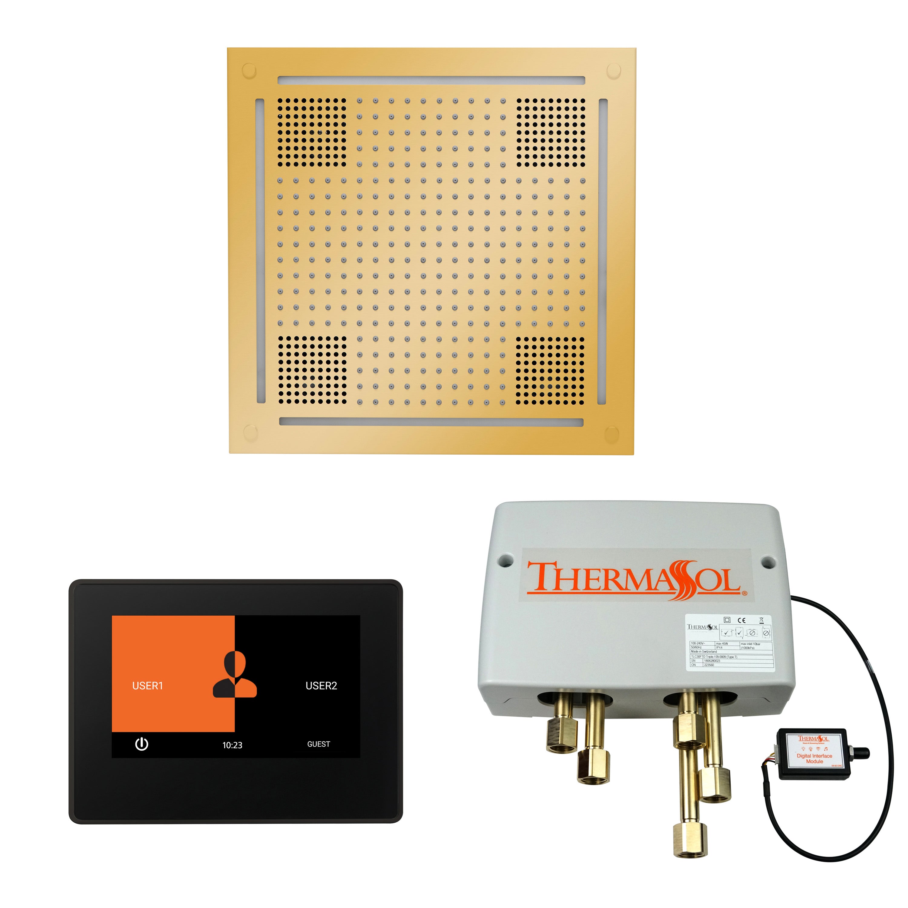 Thermasol The Wellness Hydrovive Shower Package with 7" ThermaTouch Square