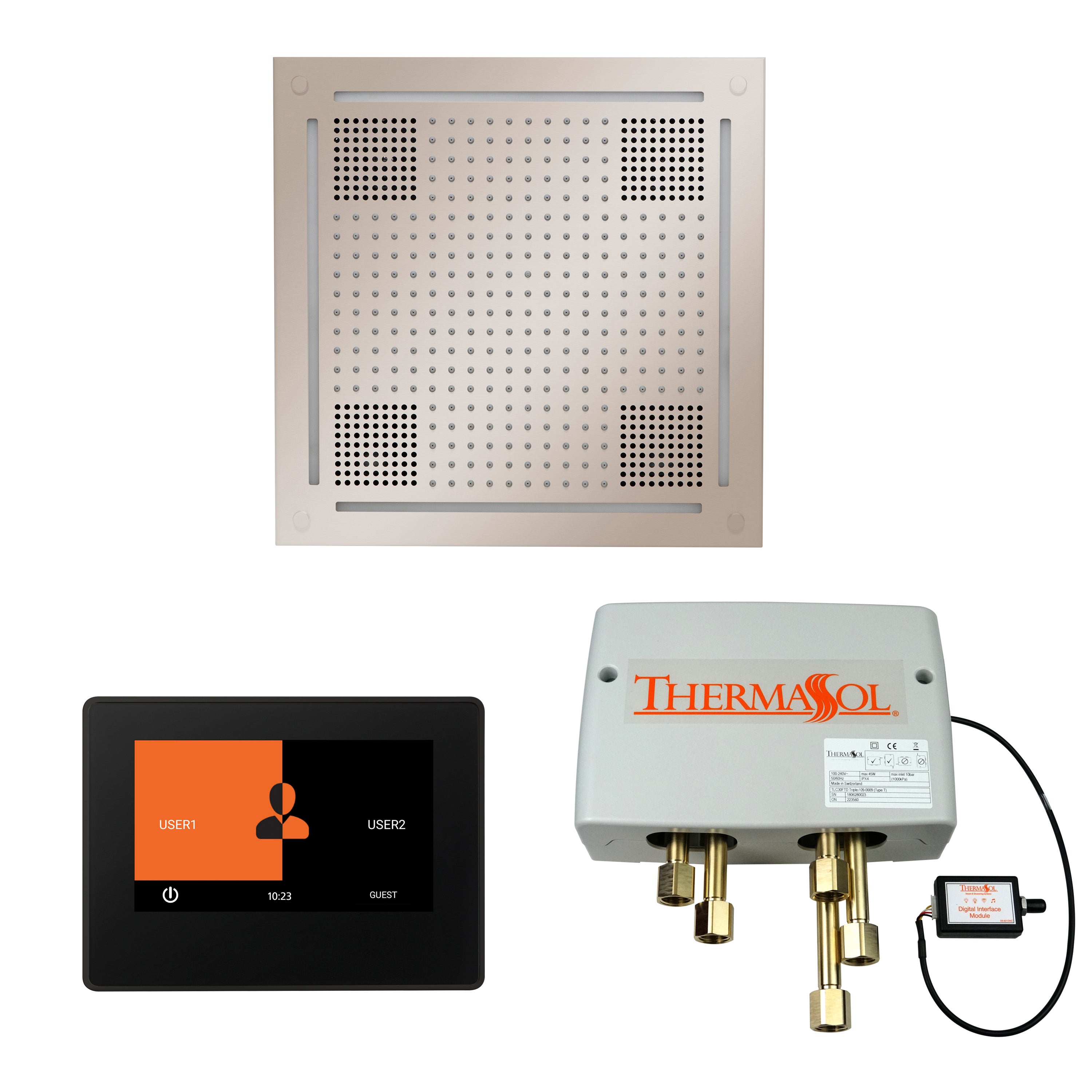 Thermasol The Wellness Hydrovive Shower Package with 7" ThermaTouch Square