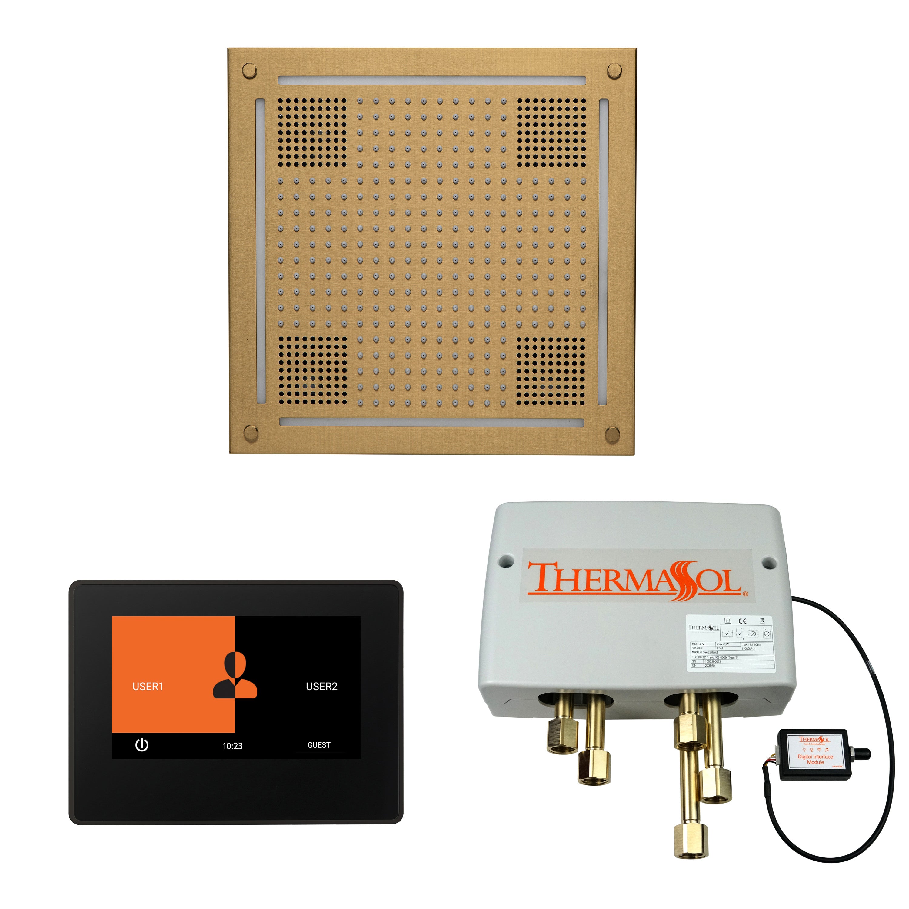 Thermasol The Wellness Hydrovive Shower Package with 7" ThermaTouch Square