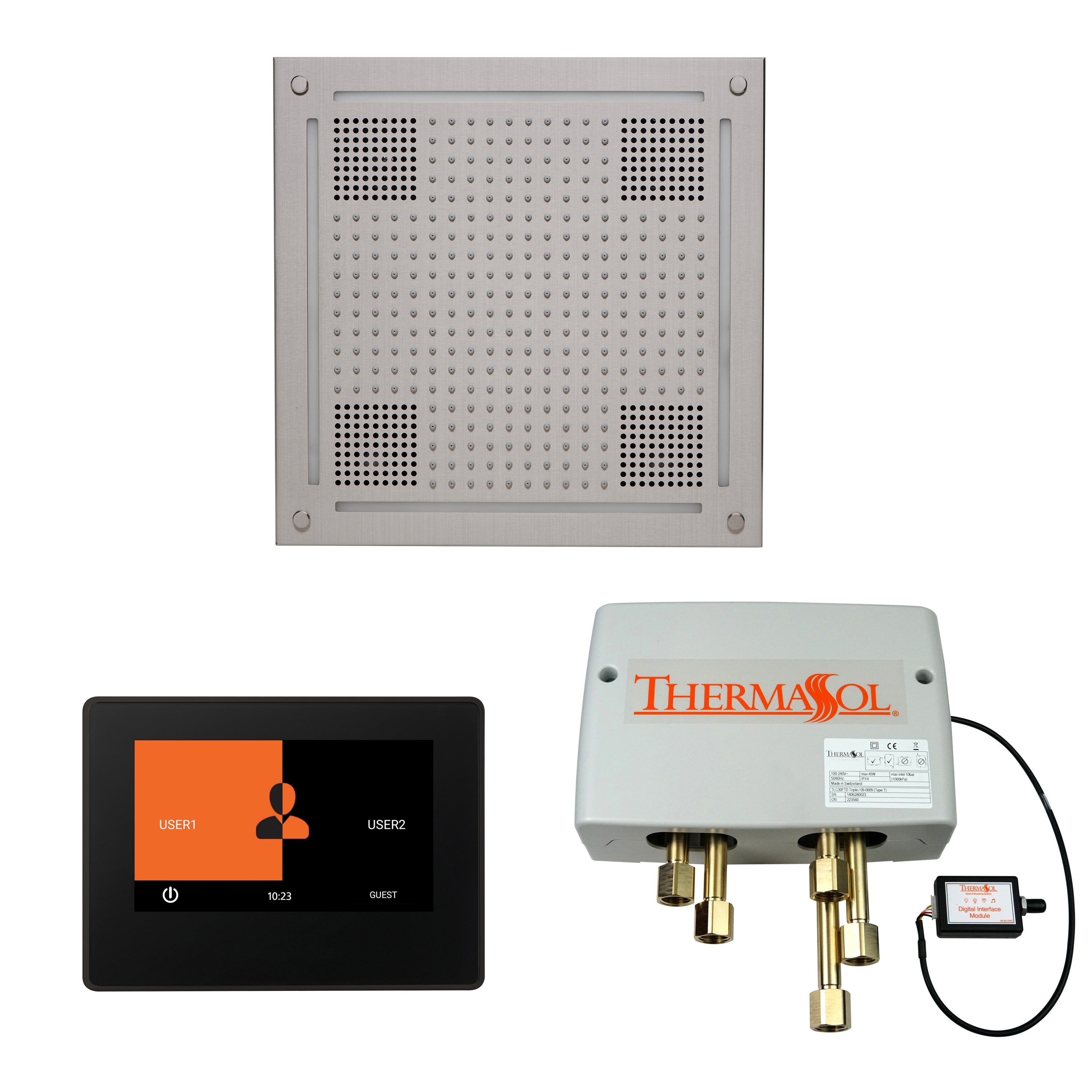 Thermasol The Wellness Hydrovive Shower Package with 7" ThermaTouch Square