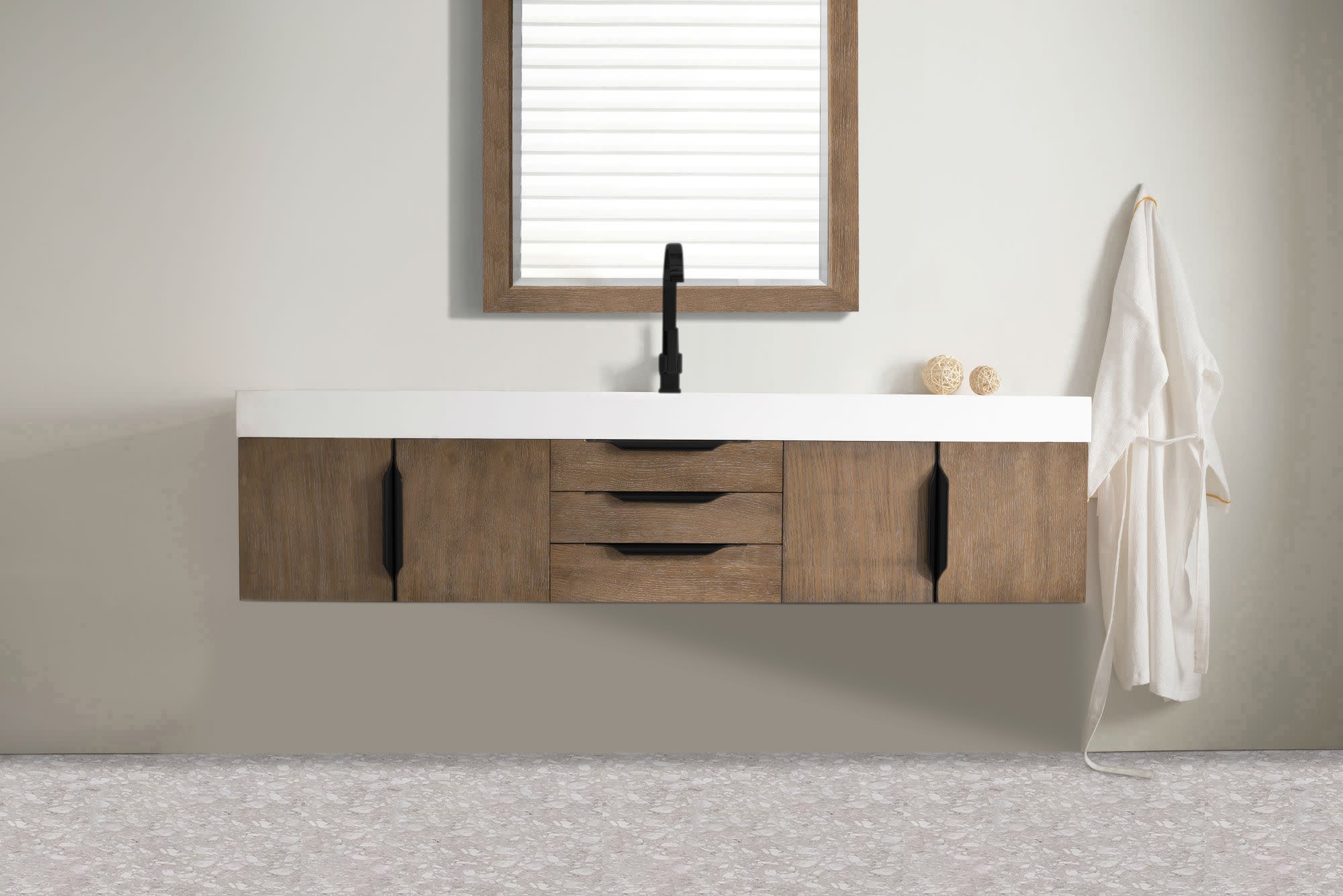 latte oak vanity