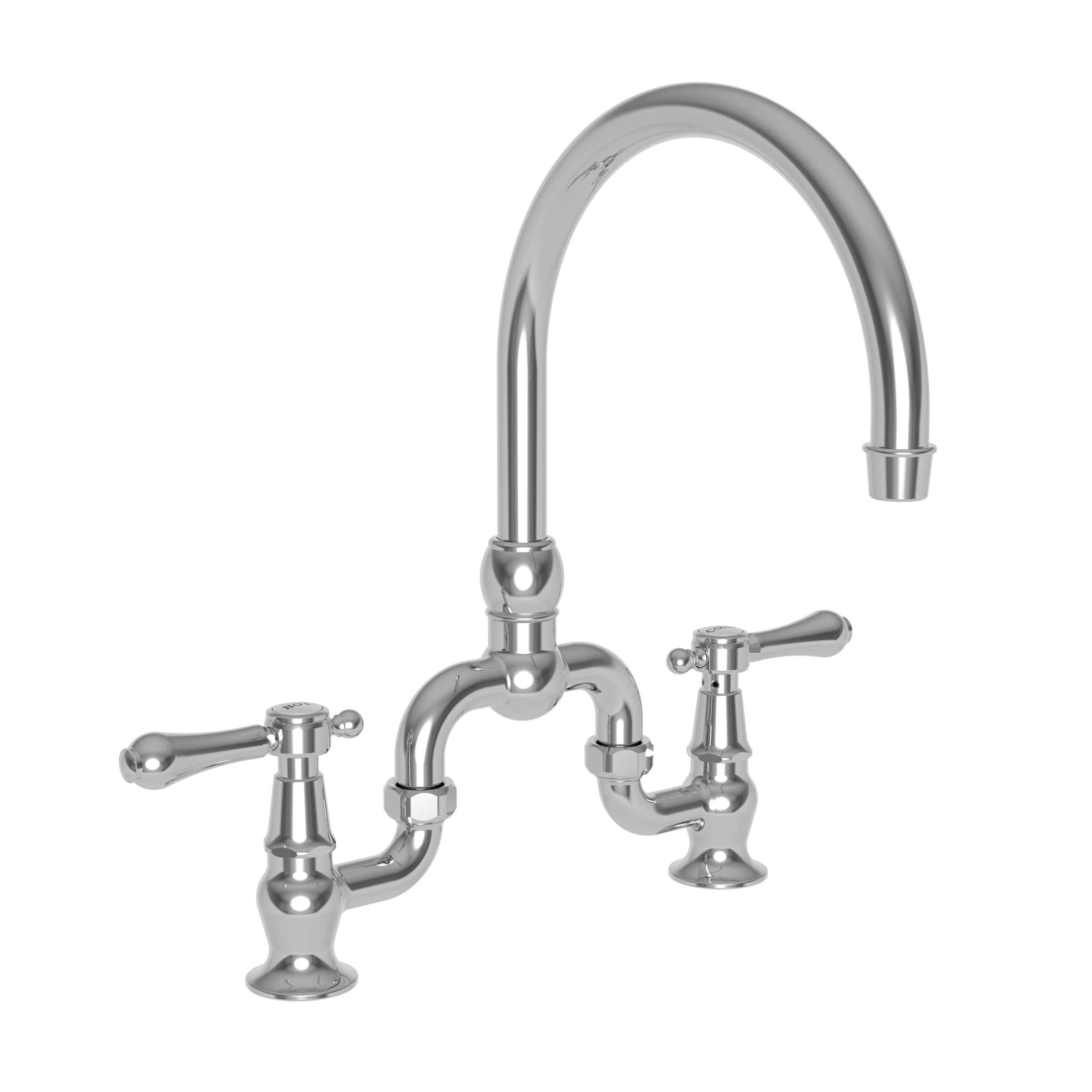 polished chrome bridge faucet