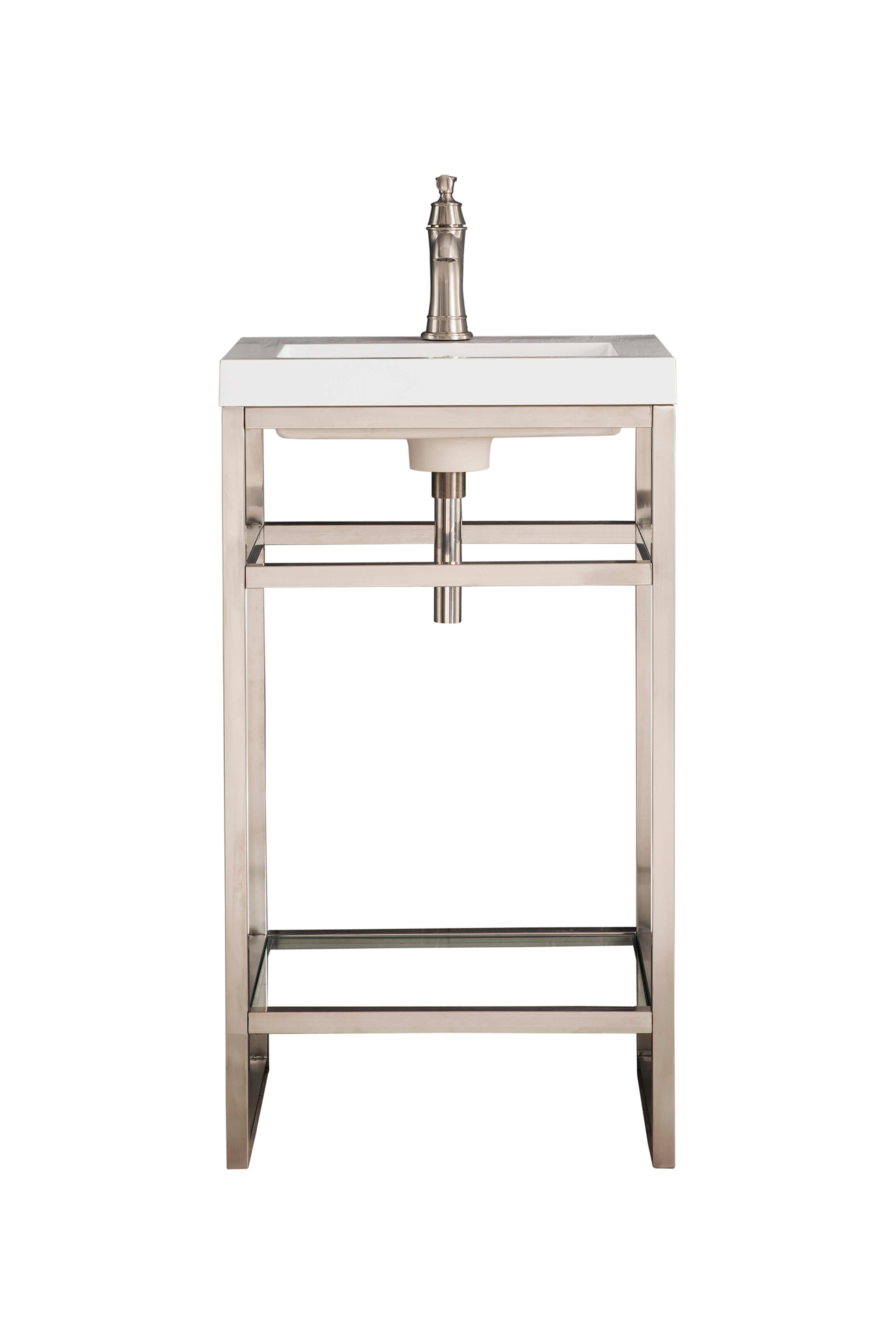brushed nickel console