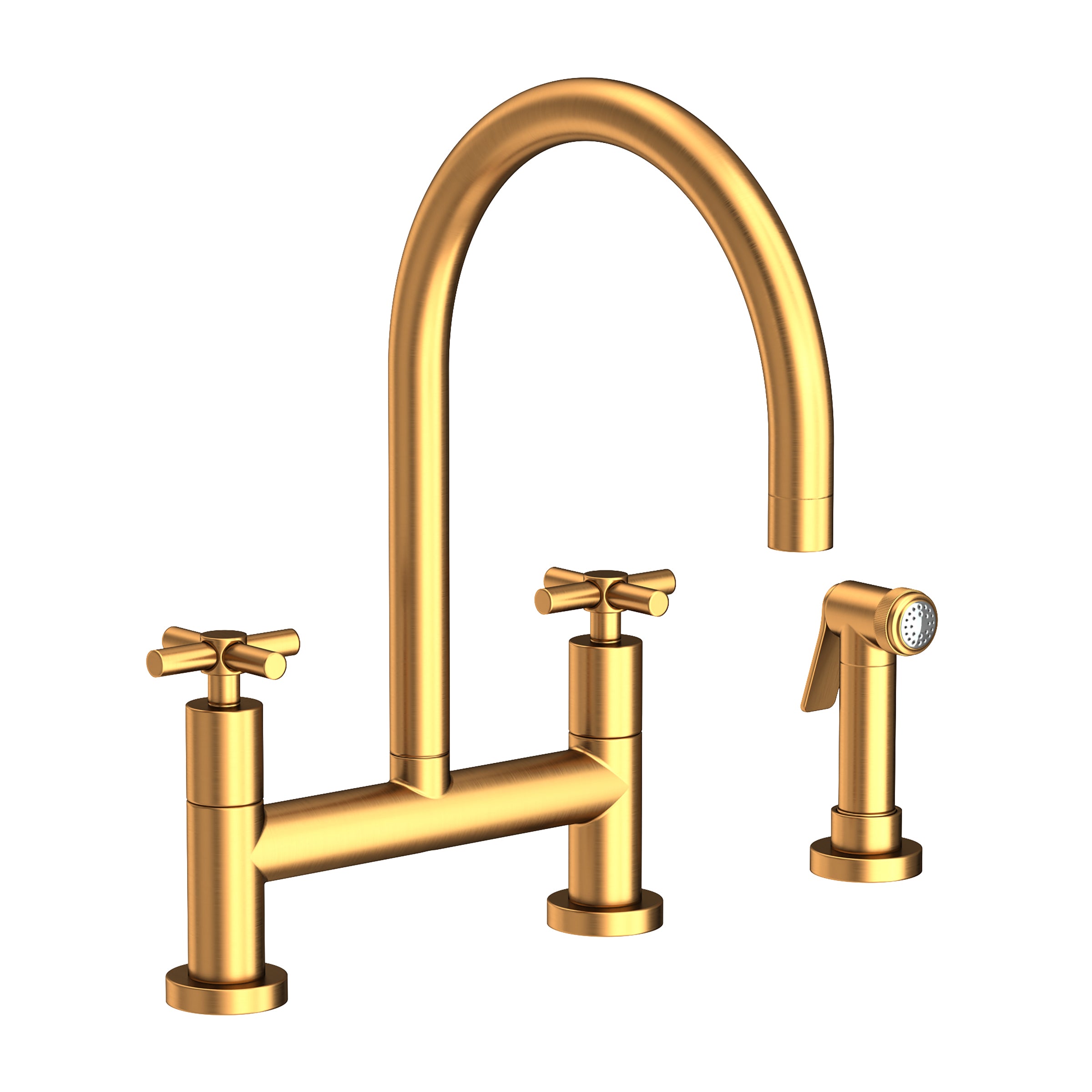 Newport Brass East Linear Kitchen Bridge Faucet with Side Spray