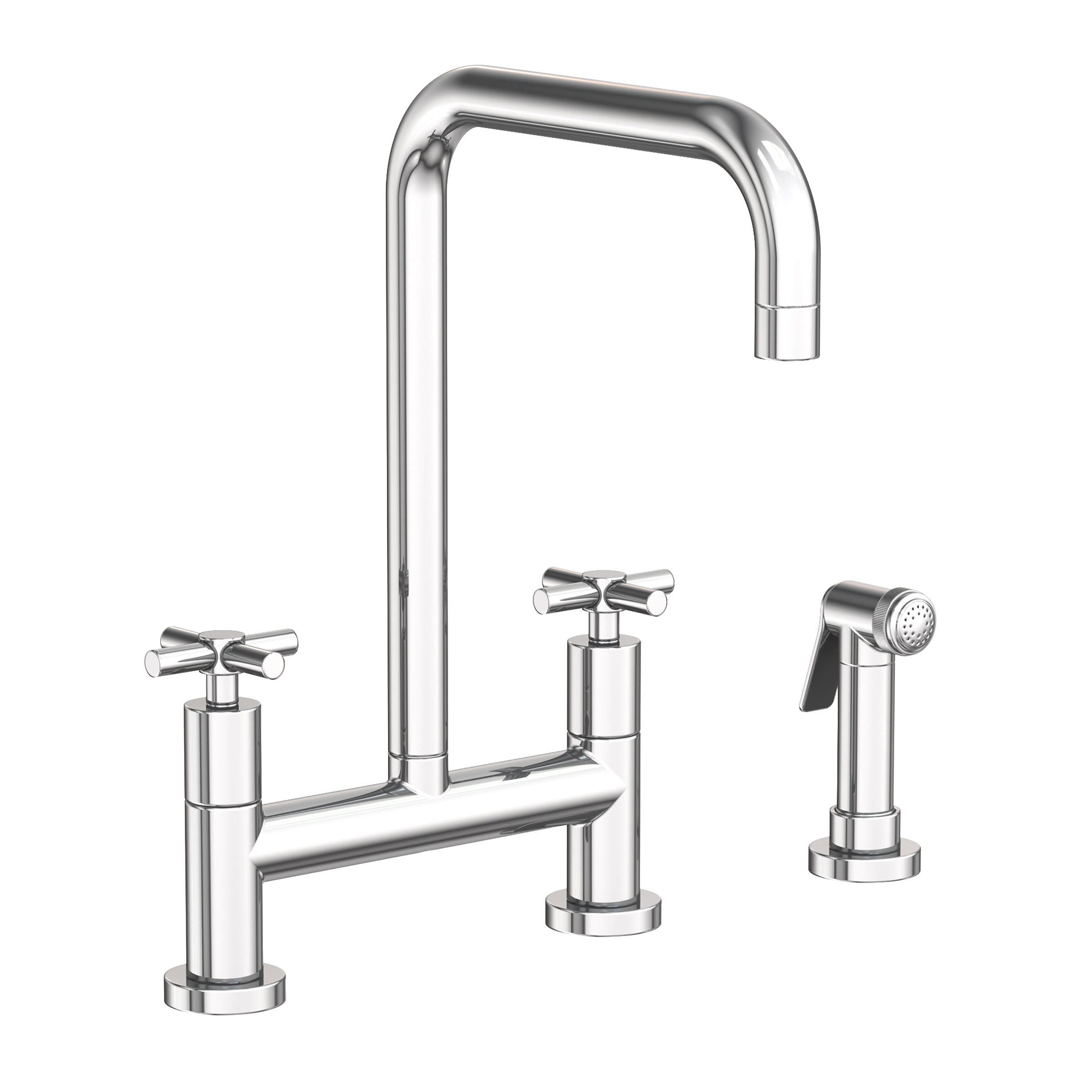 polished chrome bridge faucet