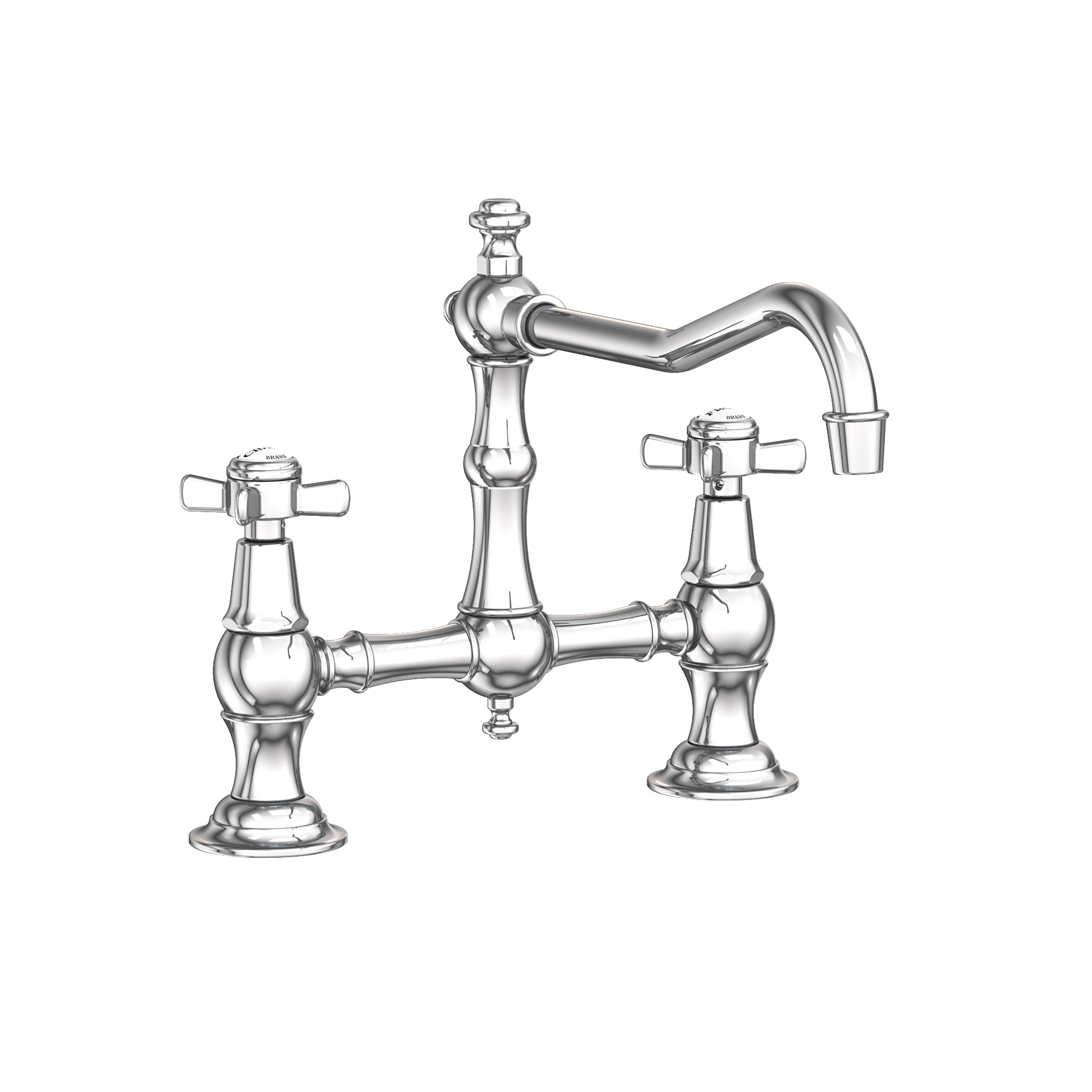 polished chrome bridge faucet