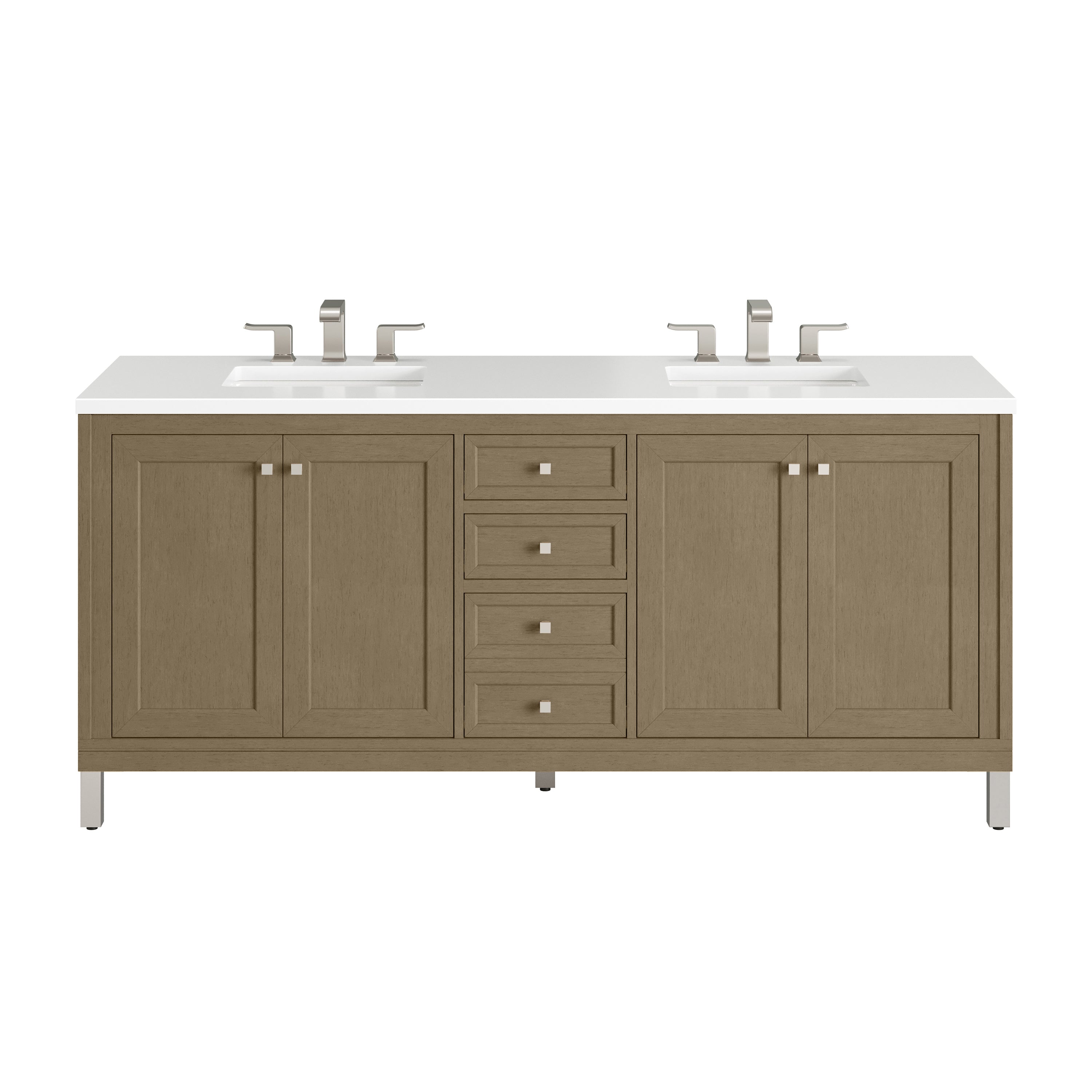 James Martin Vanities Chicago 72" Double Vanity - Walnut Whisper