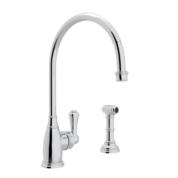 polished chrome kitchen faucet