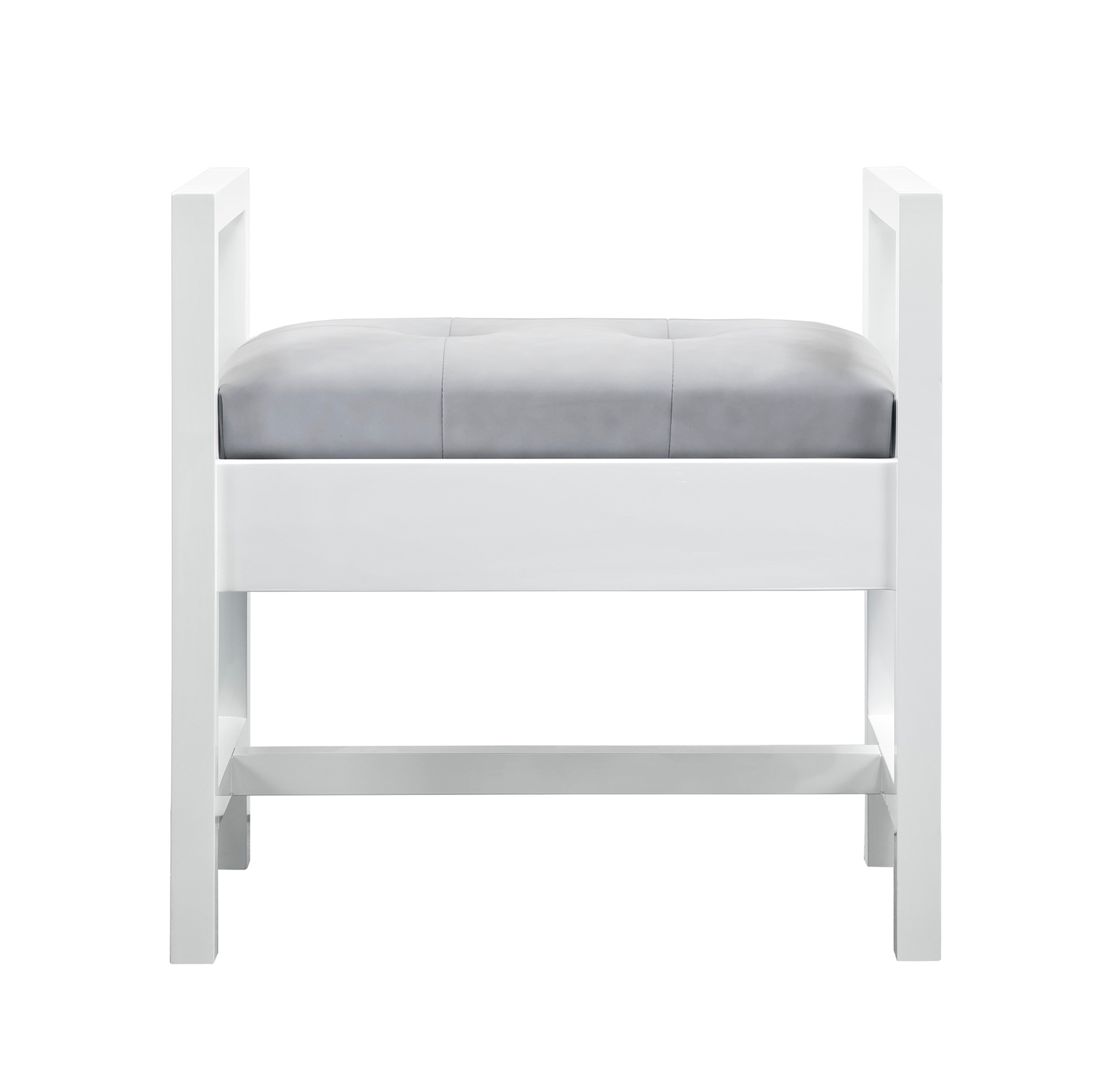 glossy white bench