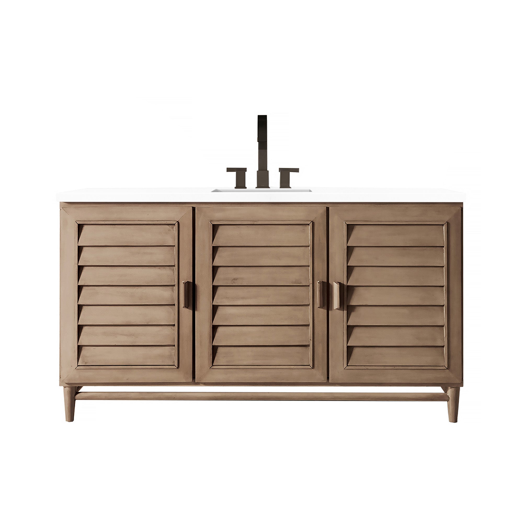 James Martin Vanities Portland 60" Single Vanity Whitewashed Walnut